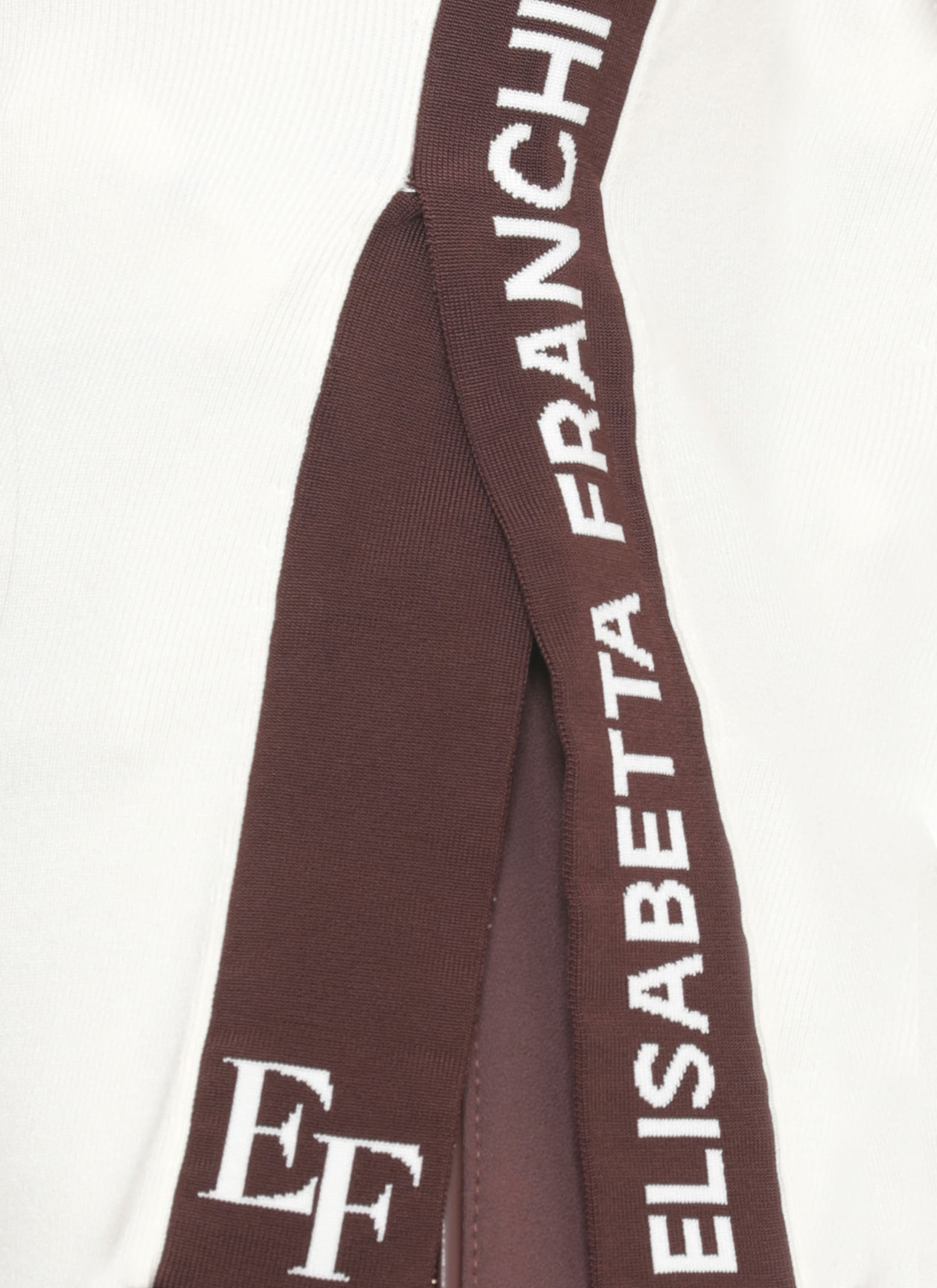 Elisabetta Franchi Sweater With Logo In Neutral