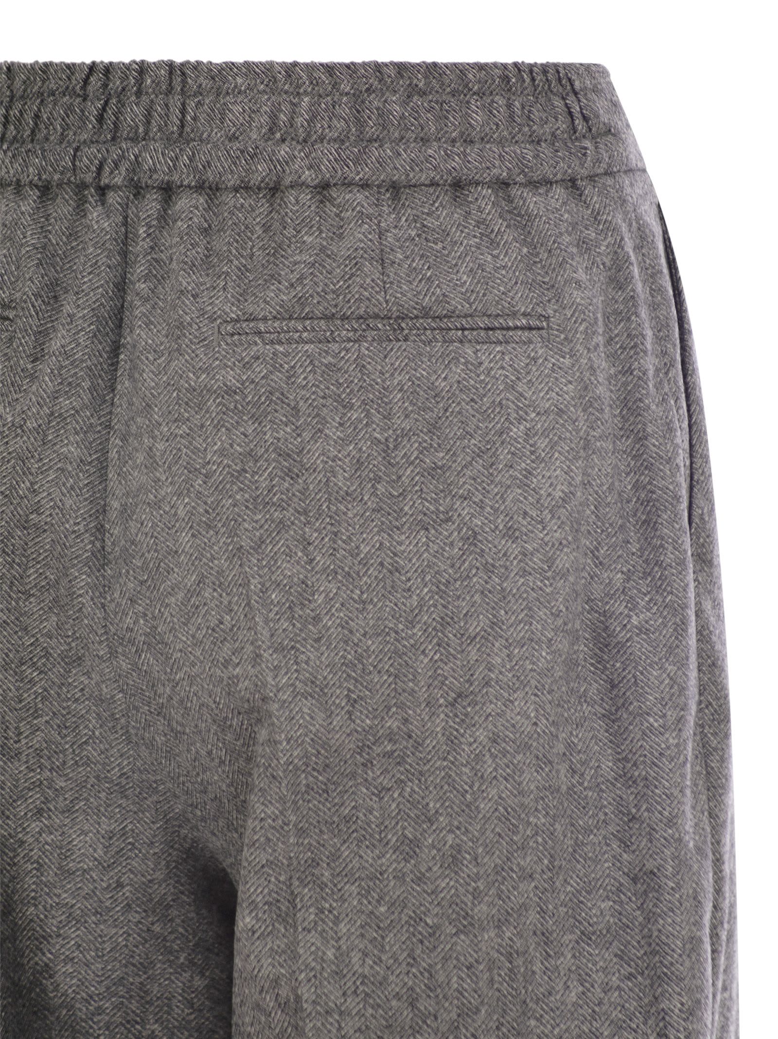 Shop Pt Torino Daisy - Wool And Cashmere Pants In Dark Grey