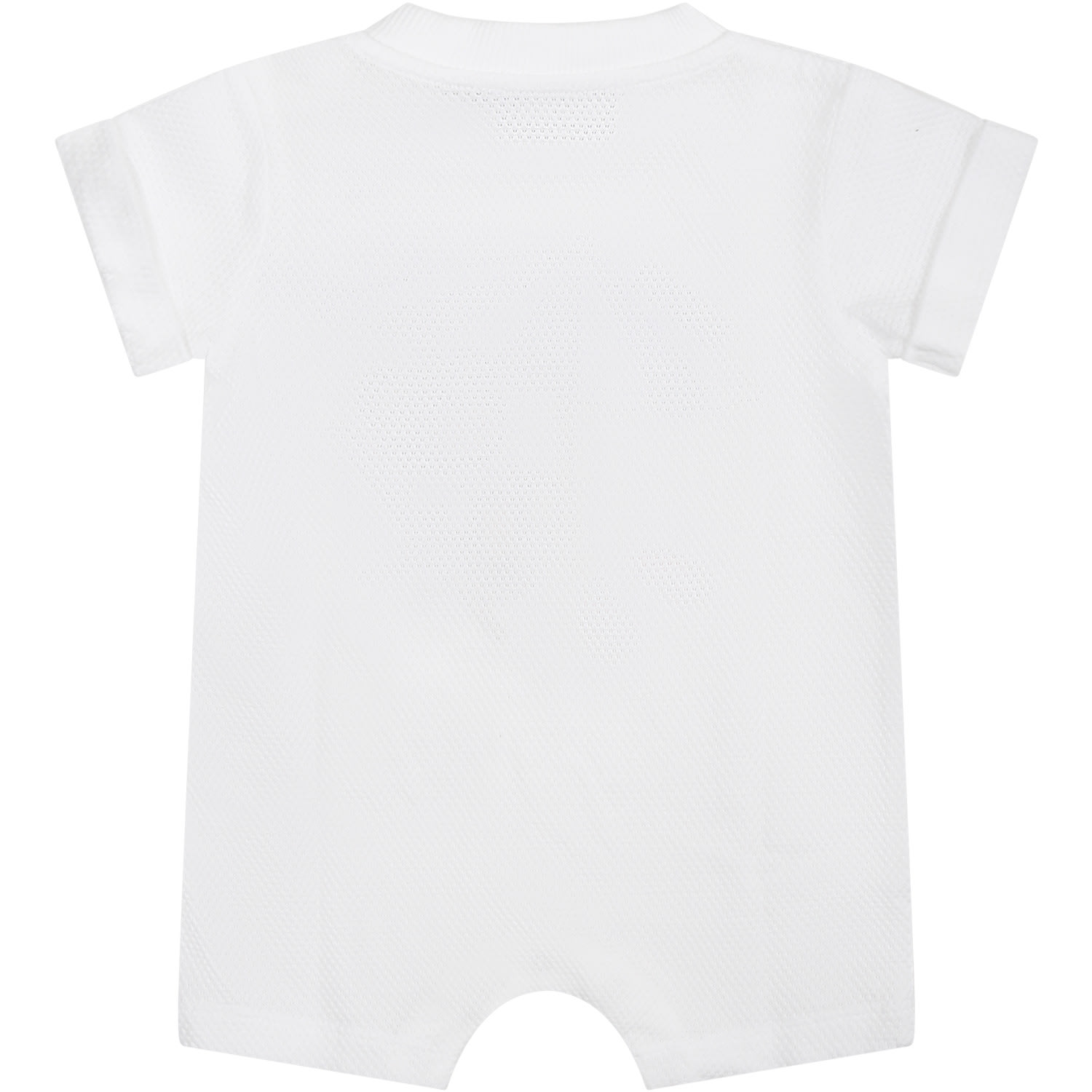 Shop Moschino White Romper For Babies With Teddy Bear