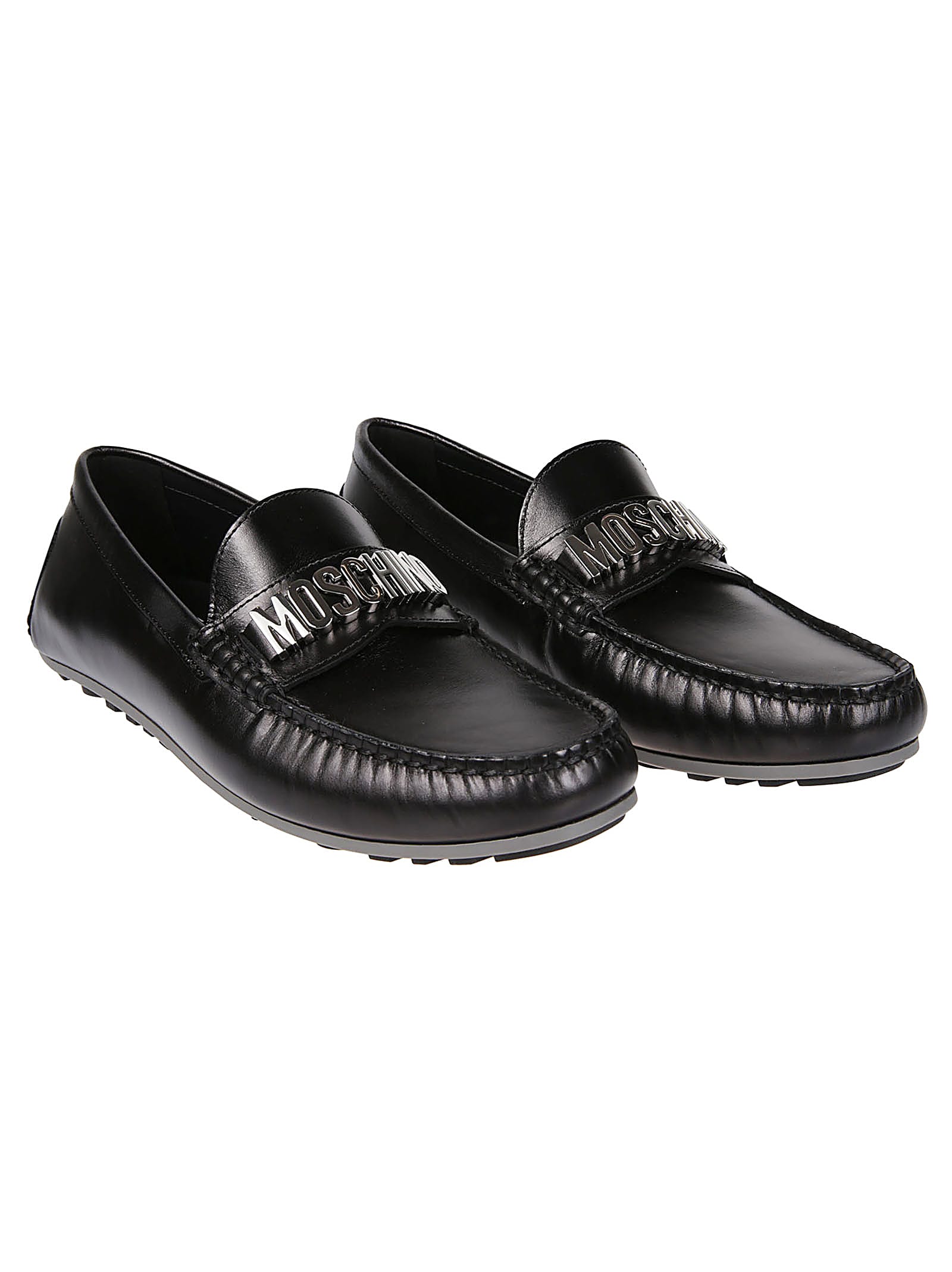 Shop Moschino Driver5 Loafers In Anero