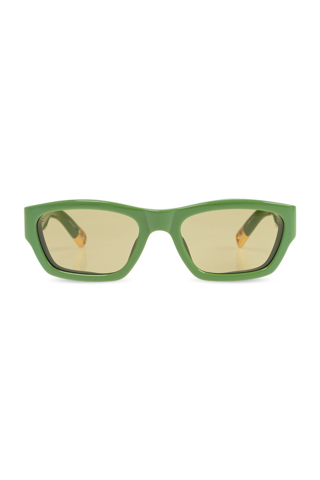 Jacquemus Geometric Frame Sunglasses In Meridiano Jade Green Yel