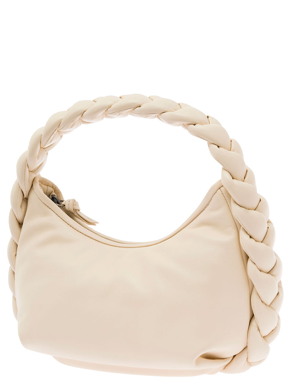 Shop Hereu Espiga White Handbag With Woven Handle In Leather Woman