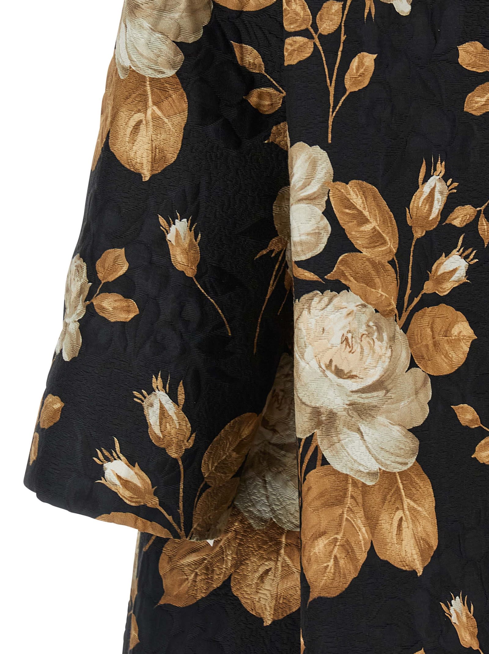 Dolce & Gabbana Embroidered Floral Pattern Coat With Long Sleeves In Multi