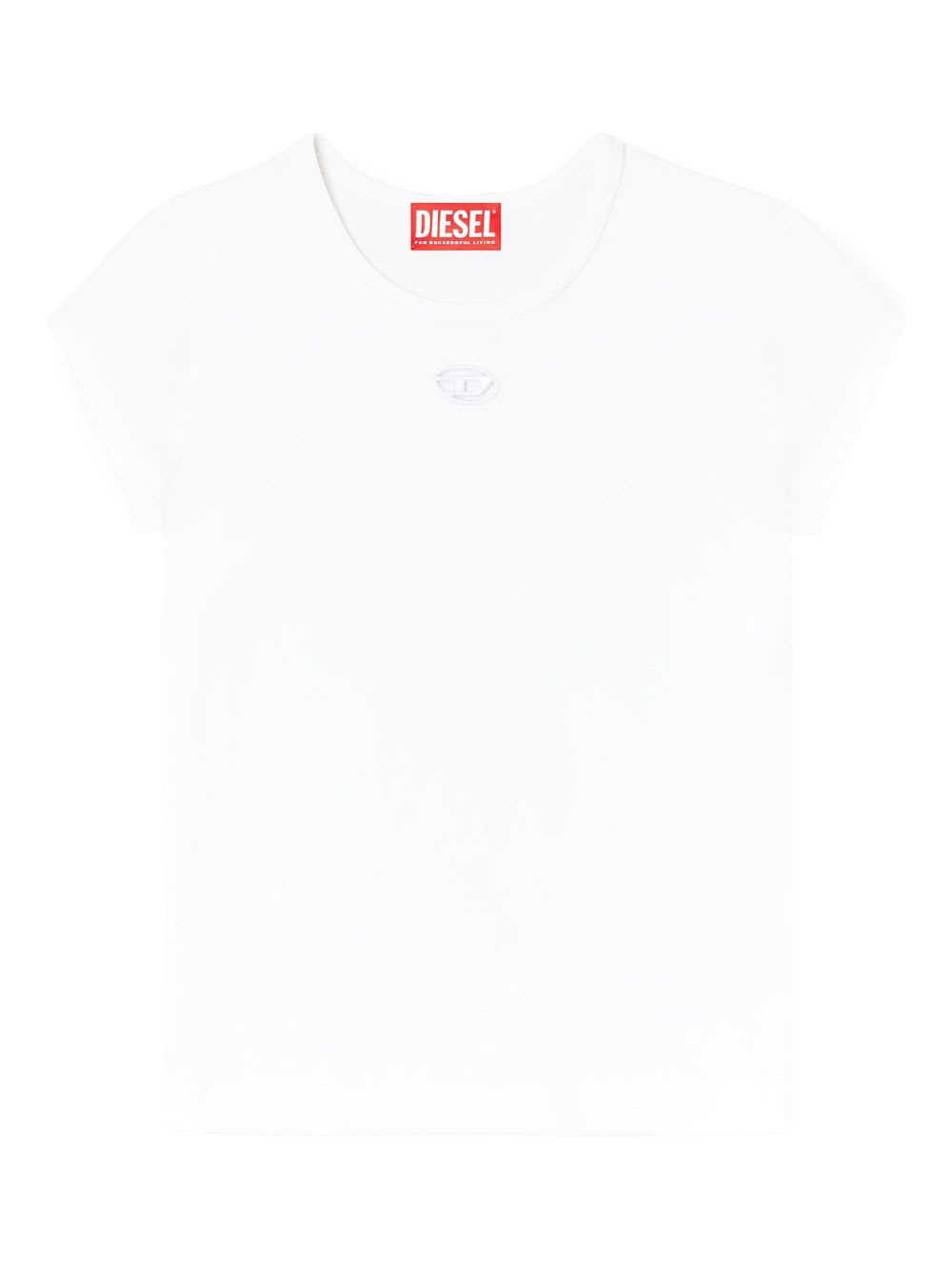 Diesel T-angie Logo-embroidery T-shirt In White