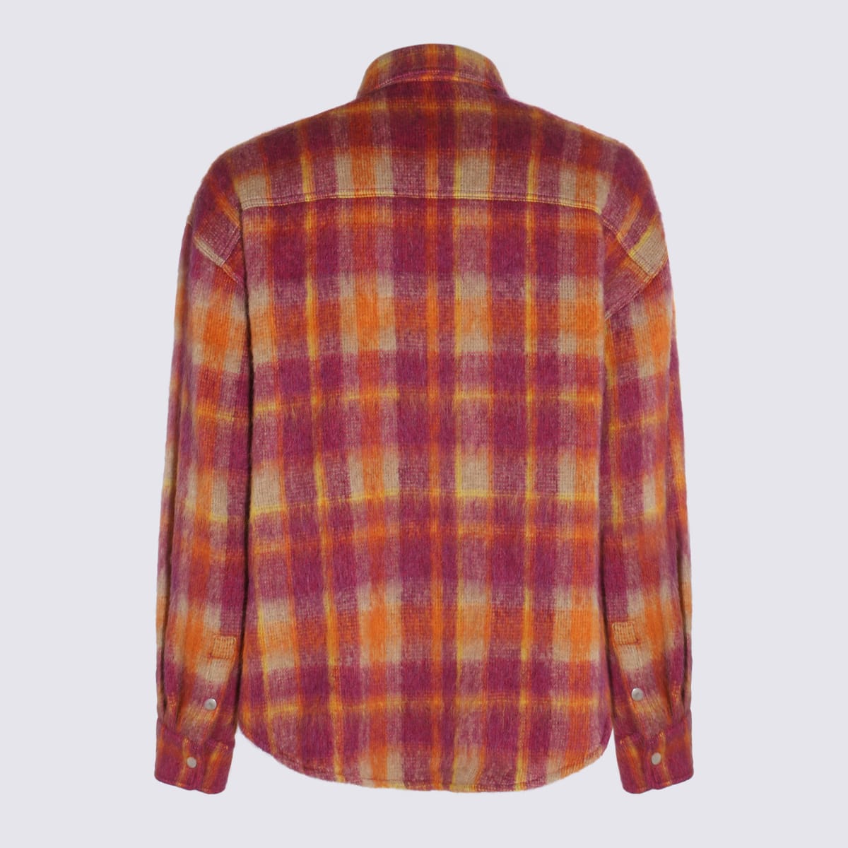 Shop Palm Angels Burgundy Virgin Wool And Mohair Blend Check Casual Jacket In Purple