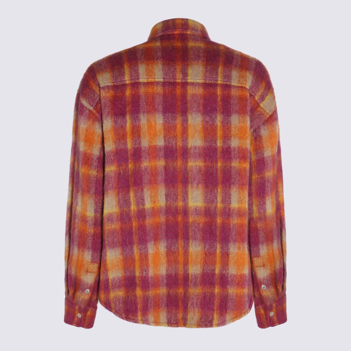 Shop Palm Angels Multicolor Virgin Wool Casual Jacket In Purple