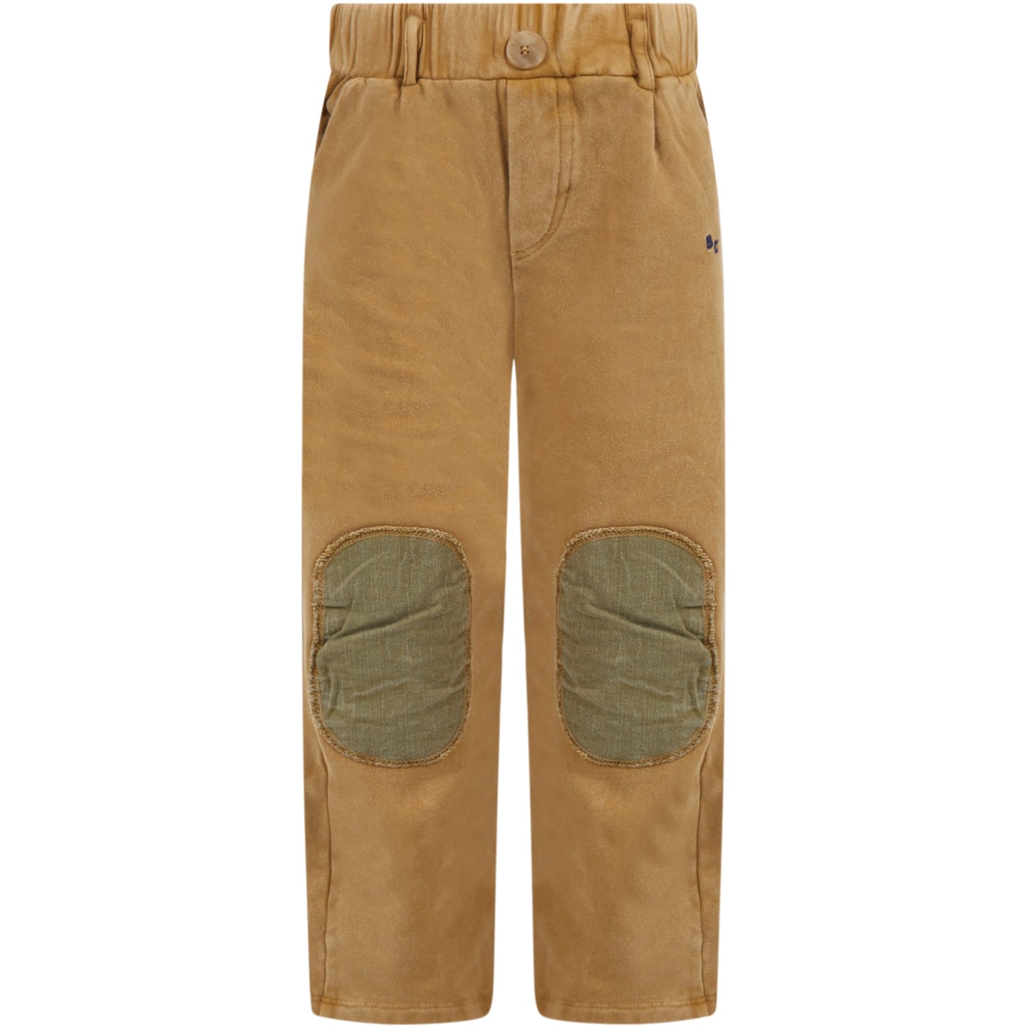 Bobo Choses Brown Trousers For Boy With Blue Logo