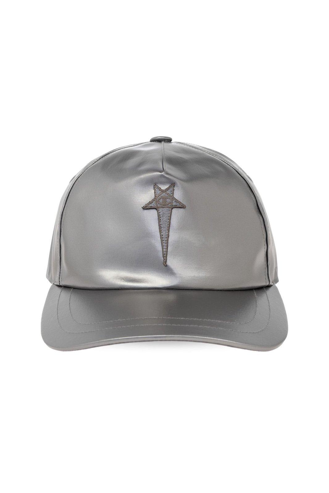 Shop Rick Owens X Champion Logo Embroidered Baseball Cap In Silver