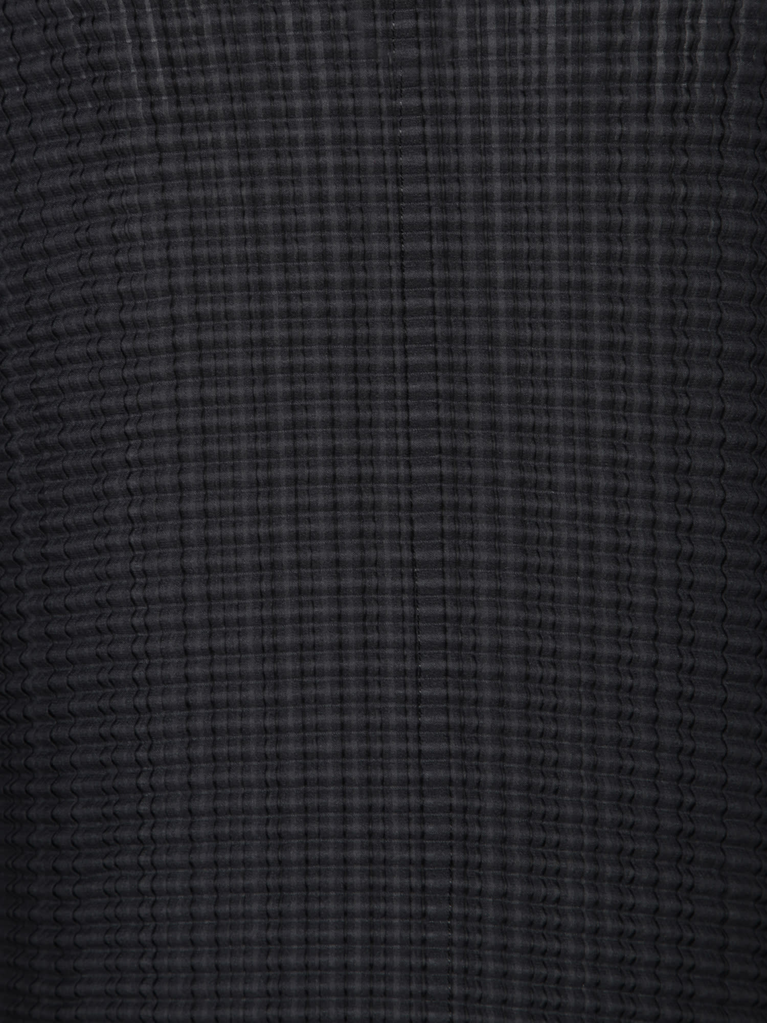 Issey Miyake Pleated Wooly Black Cardigan In Black