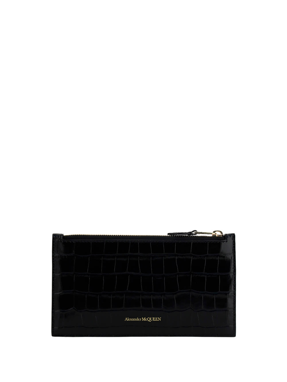 Shop Alexander Mcqueen Black Leather Card Holder By