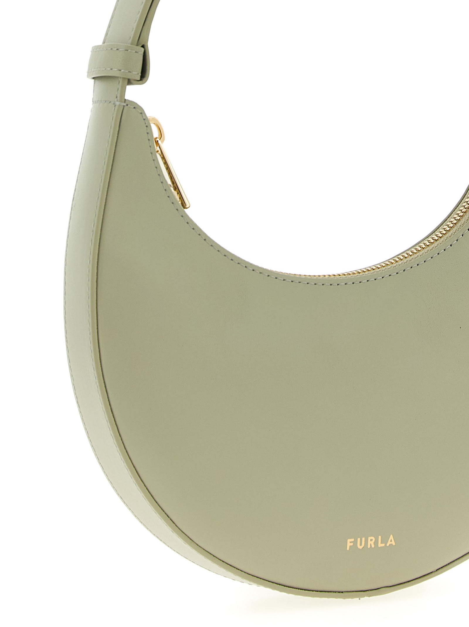 Furla Delizia Mini Bag In Sage Leather In Green