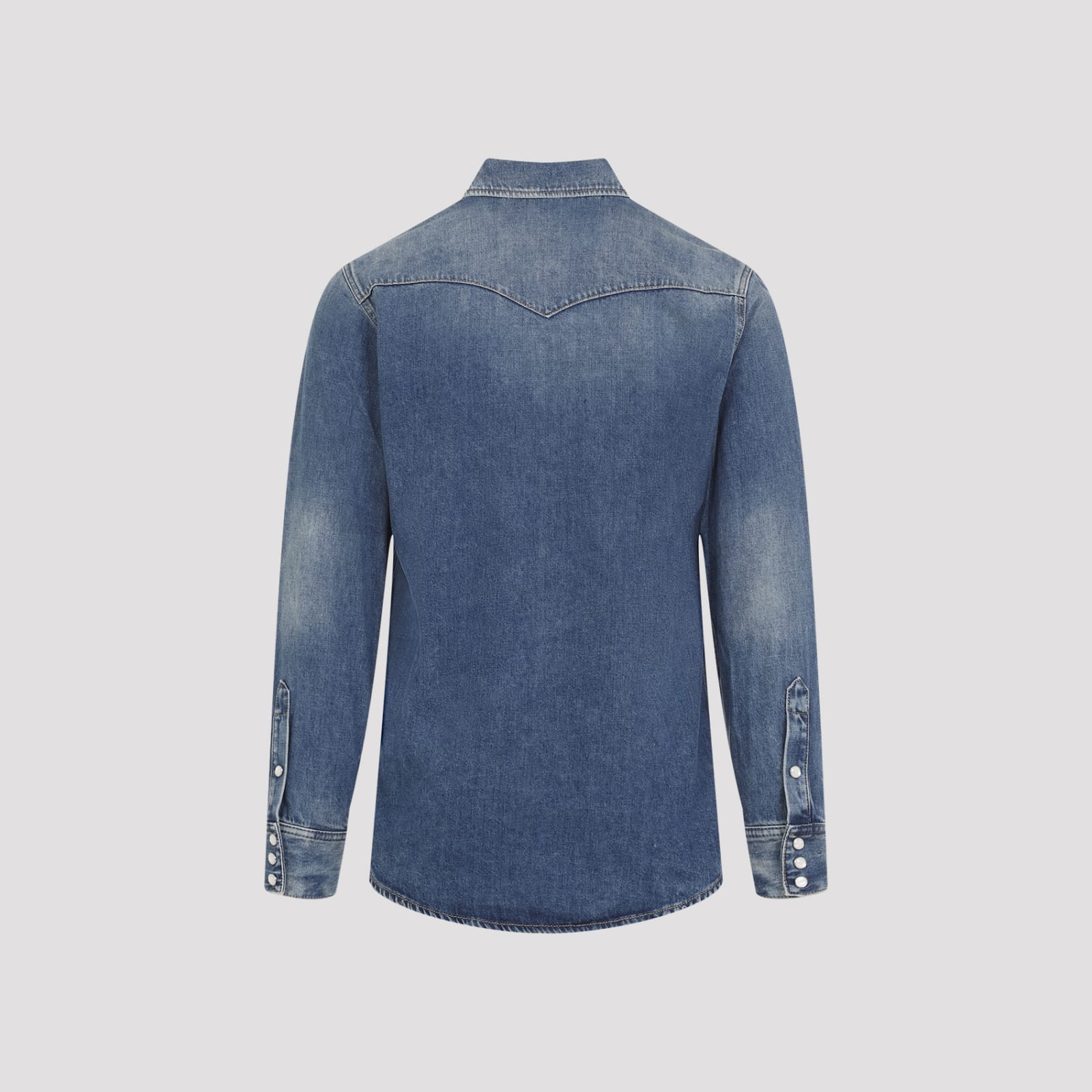Shop Givenchy Denim Shirt In Oceanblue
