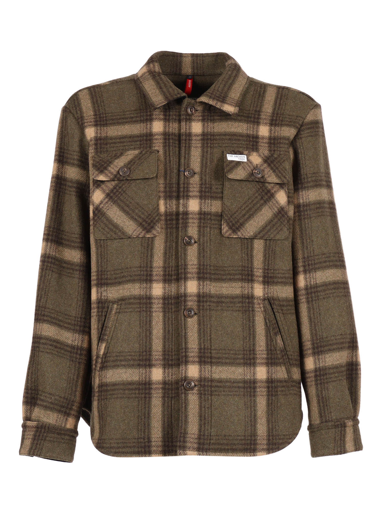 Fay Scottish Tartan Overshirt Jacket In Wool Blend In Multi