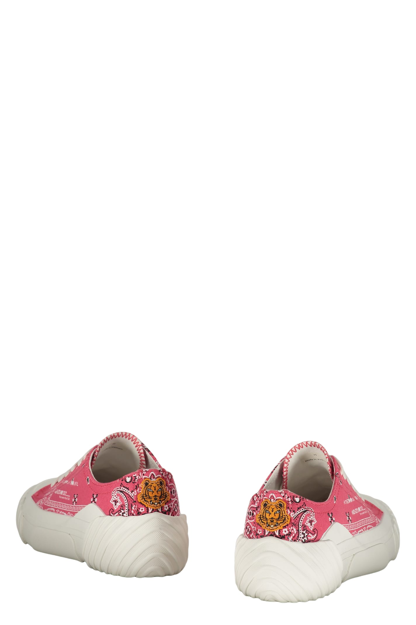 Kenzo Tiger-crest Low-top Sneakers In Fuchsia