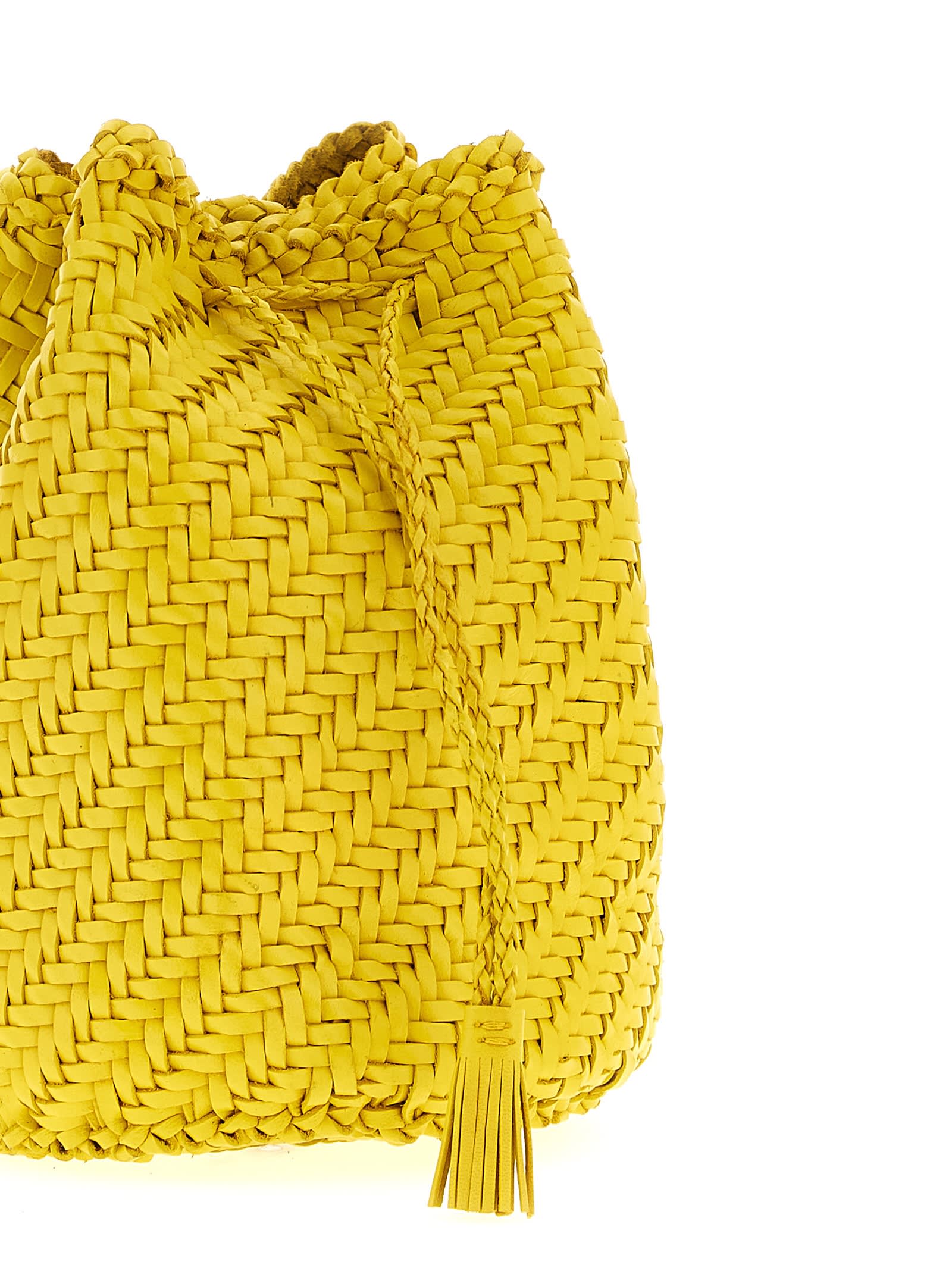 Dragon Diffusion Pompom Double Jump Crossbody Bags Yellow In Yellow