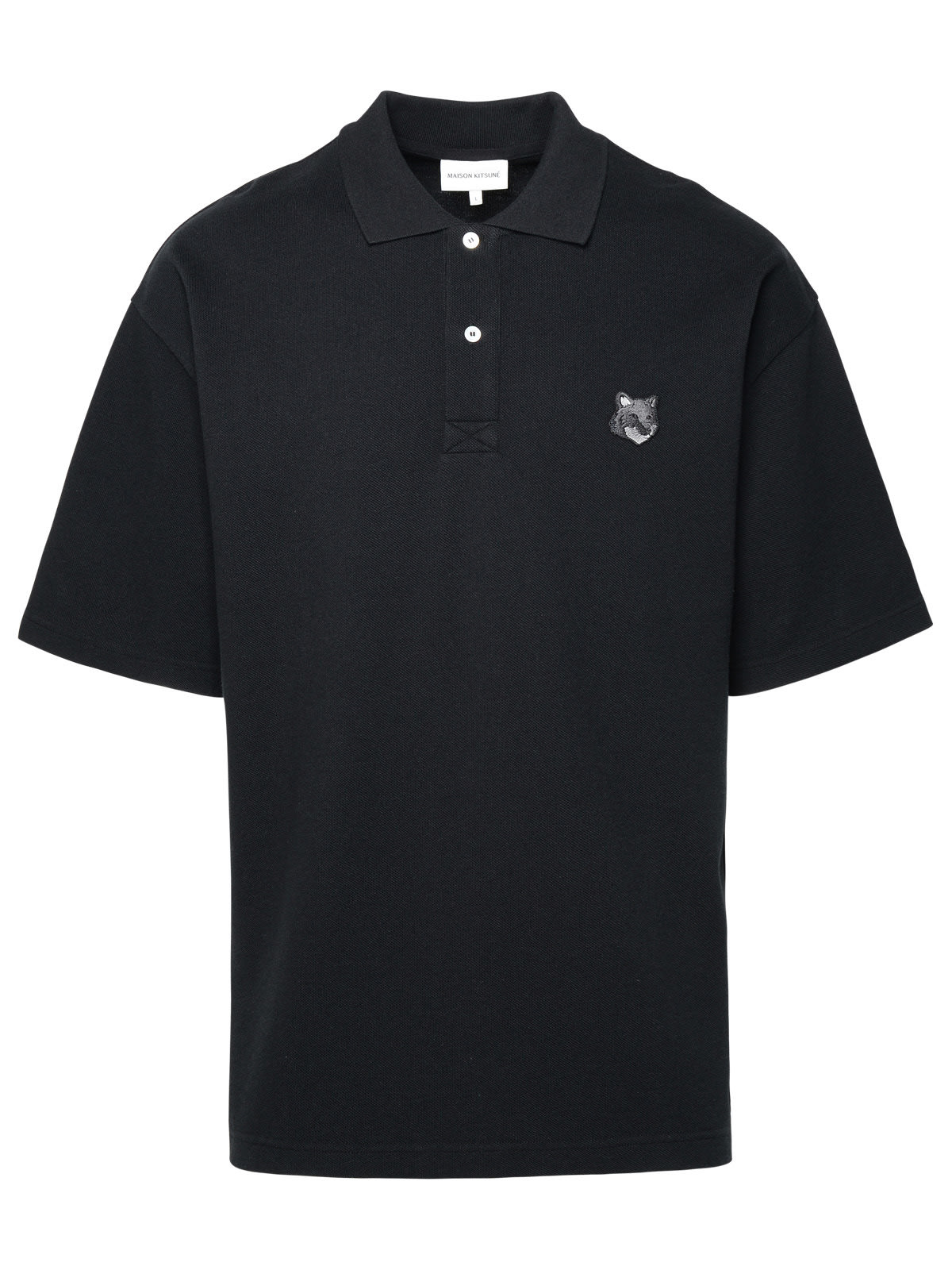 Maison Kitsuné Black Cotton Polo Shirt