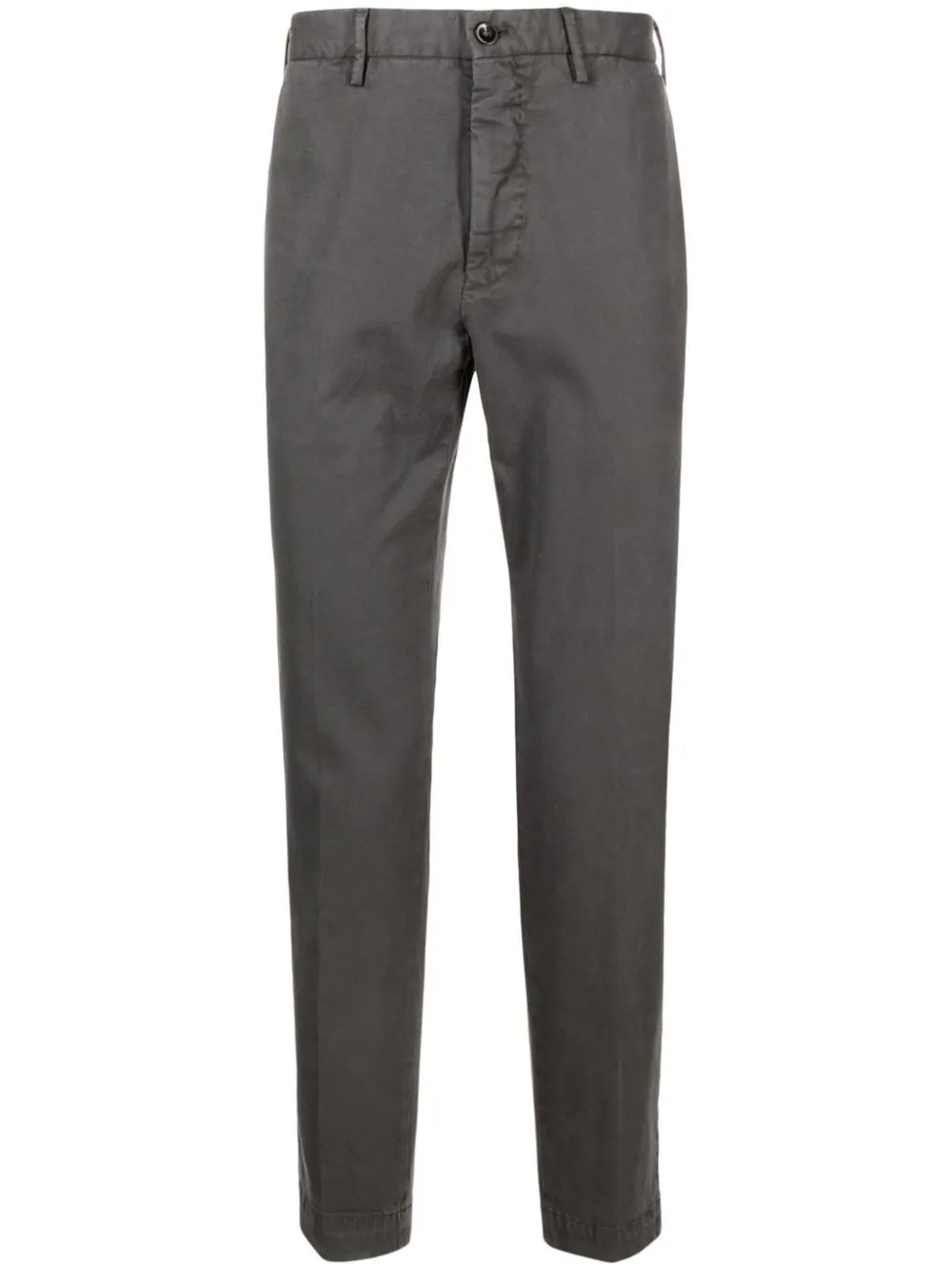 Shop Incotex Grey Stretch-cotton Trousers