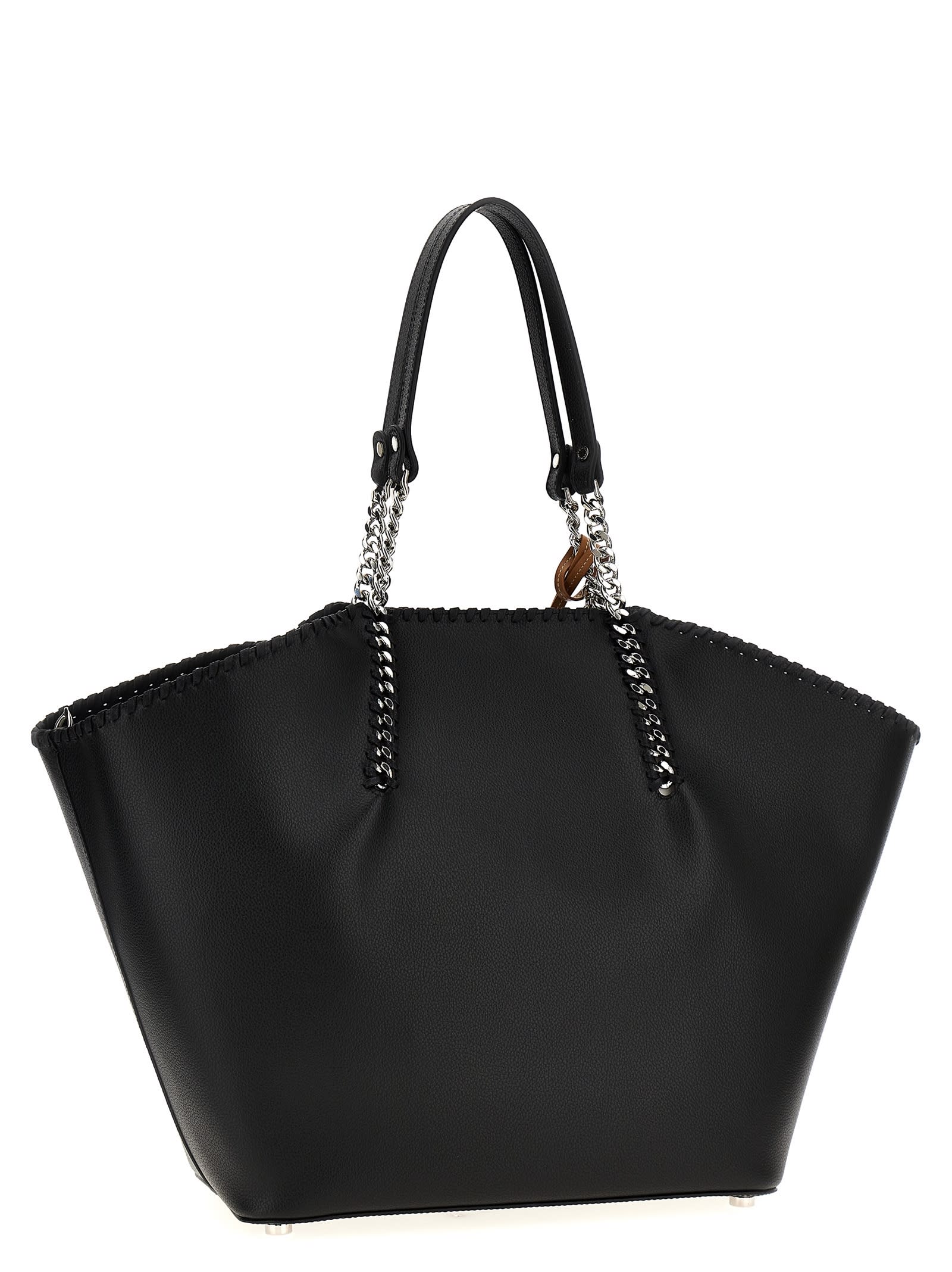 Shop Stella Mccartney Falabella Riedizione Shopping Bag In Black