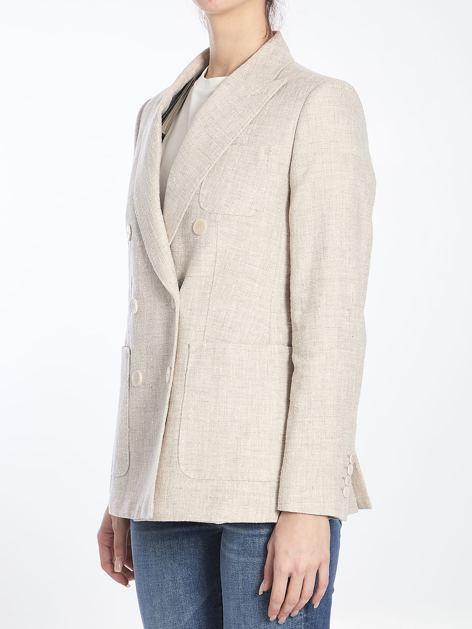 Shop Max Mara Double-breasted Jacket In Beige