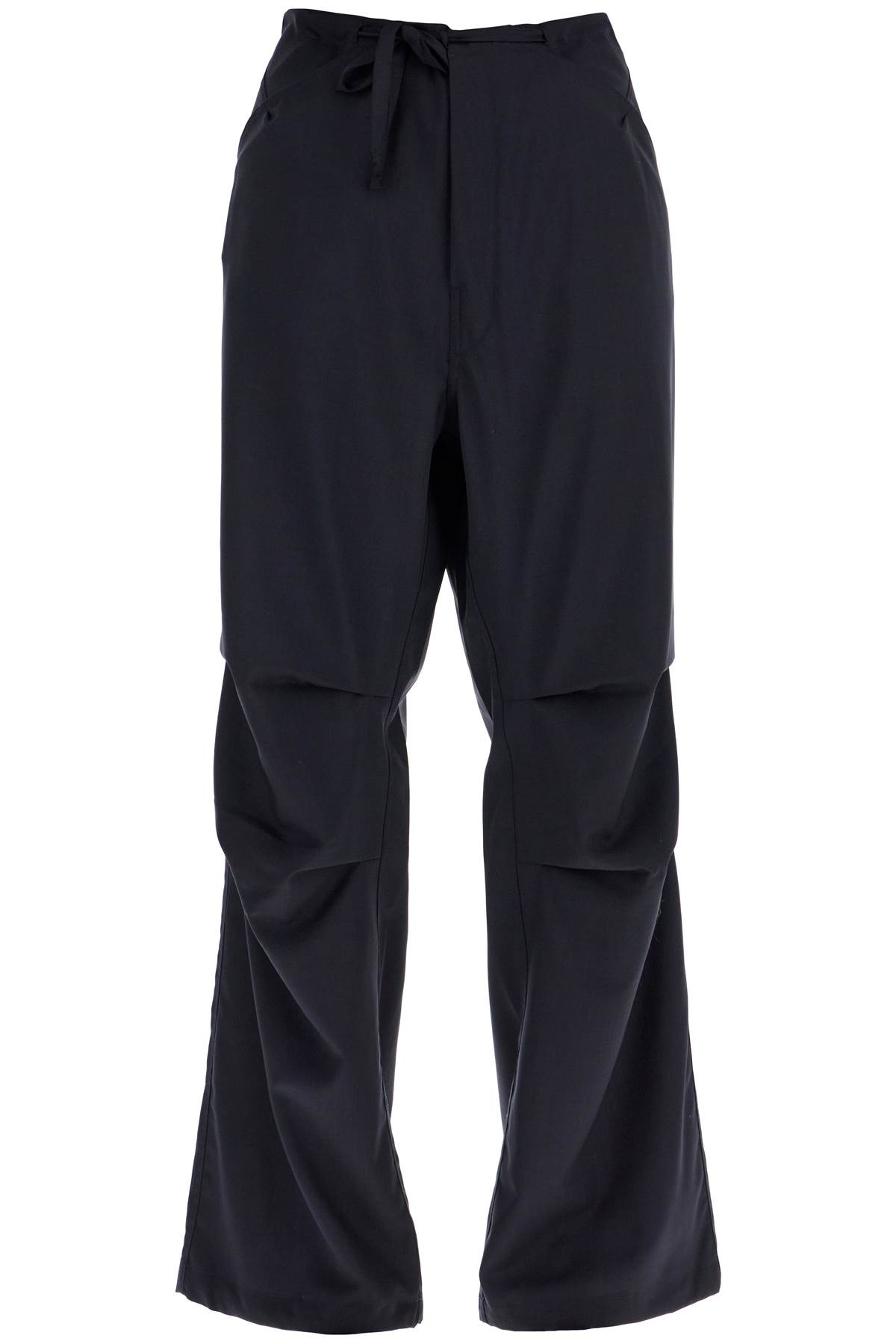 Shop Darkpark Daisy Wool Trousers In Cool Fabric In Blue Navy (blue)