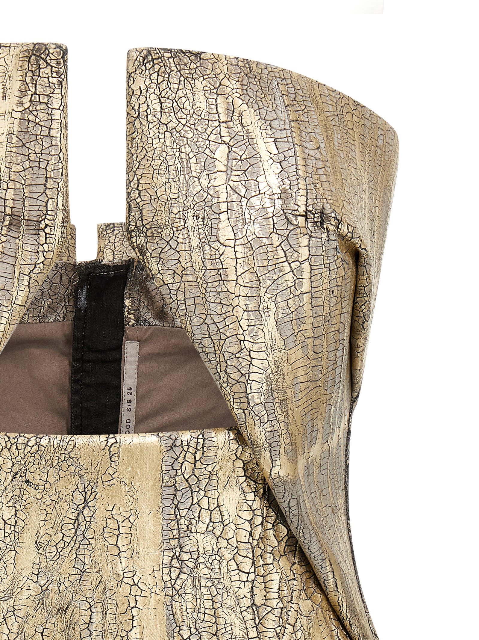 Rick Owens Coated Denim Top With Front Cut-out Neckline