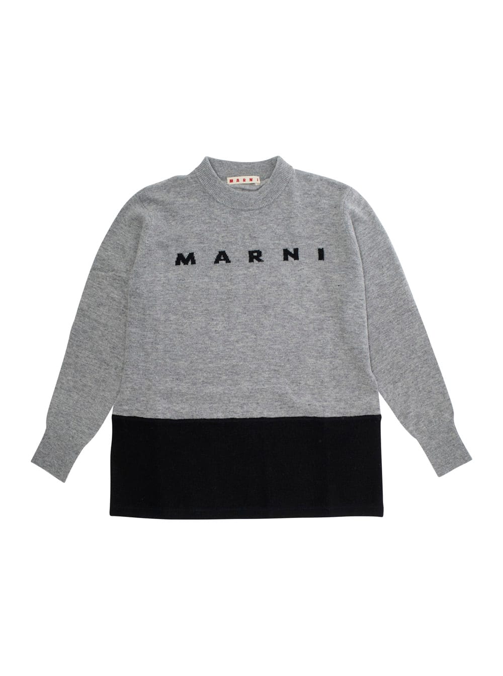 Marni Wool Blend Pullover With Elbow Patches In Gray