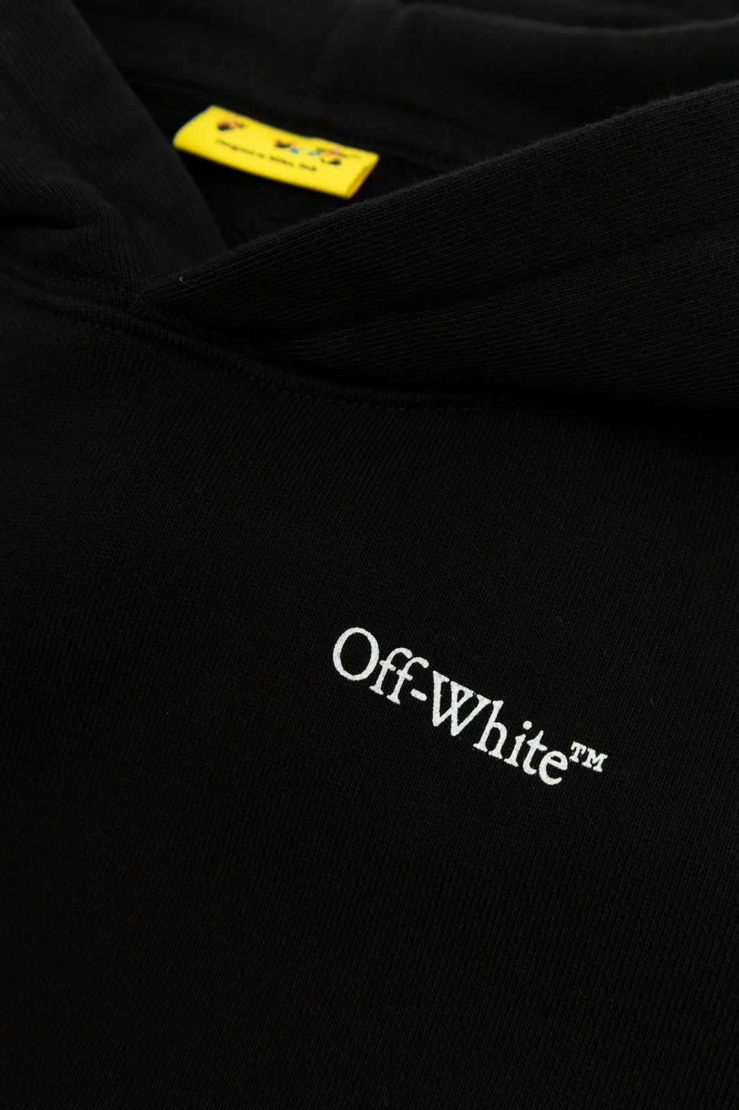 OFF-WHITE BOOKISH LOGOBAND CROPPED HOODIE 