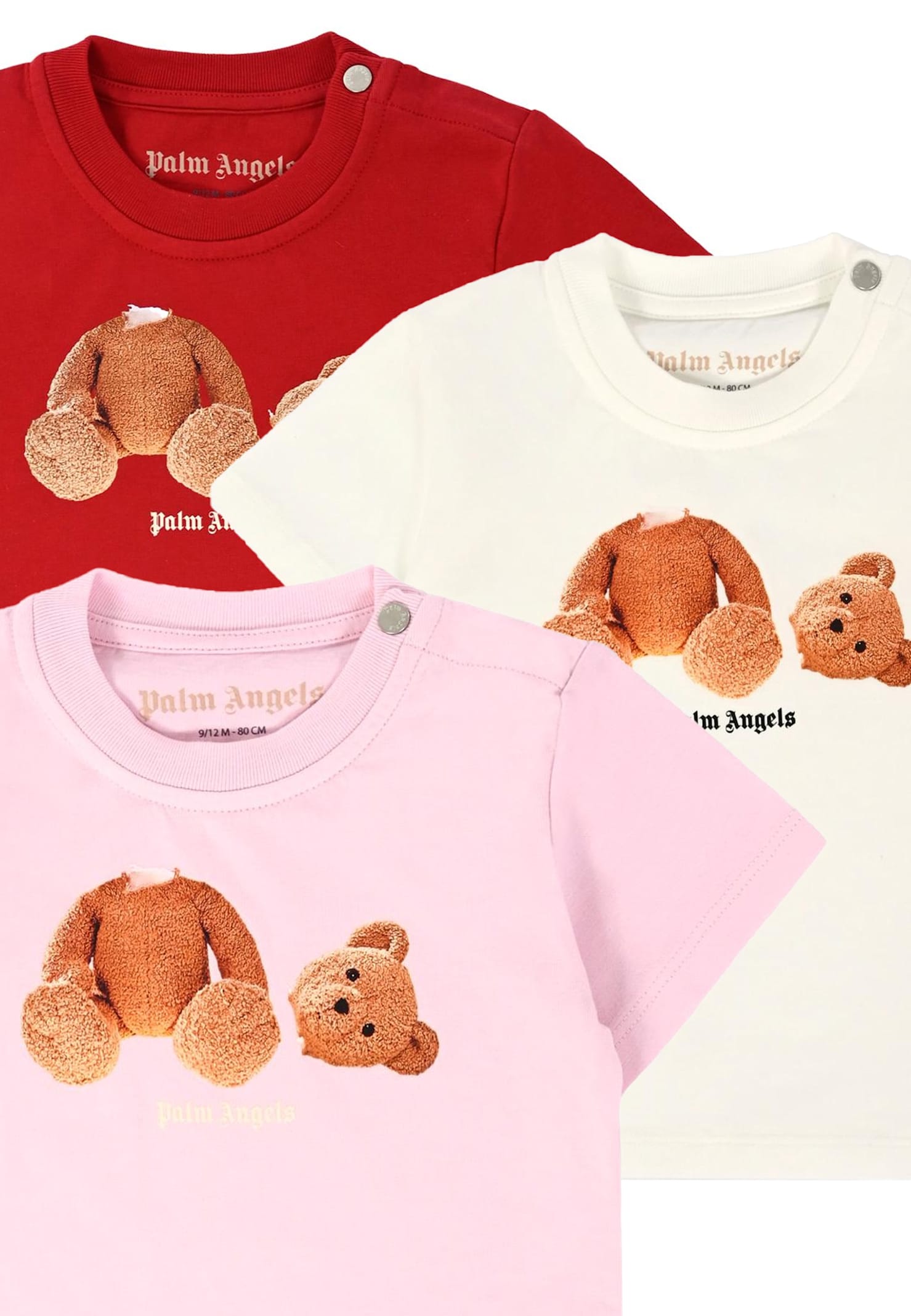 Palm Angels Multicolor T-shirt For Baby Girl With Bear In Multi