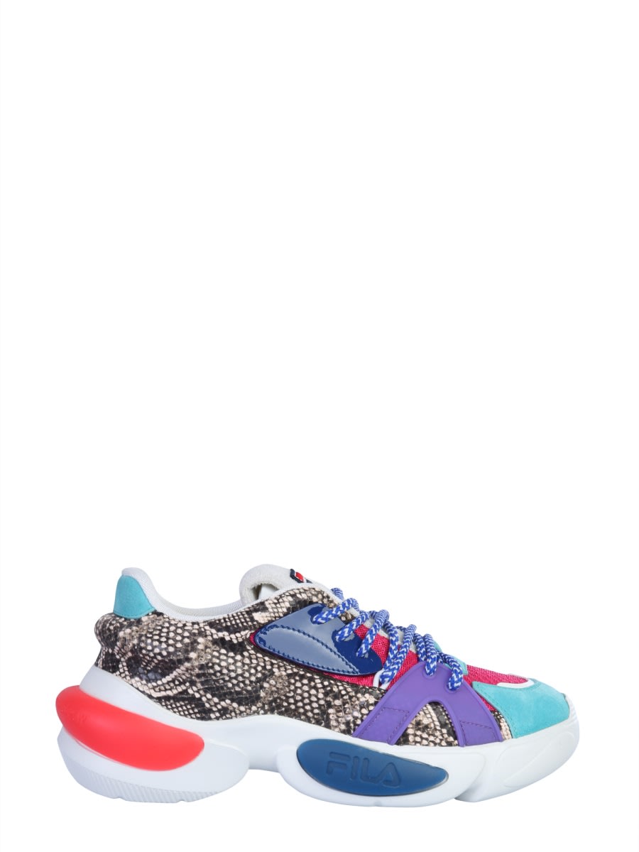 Shop Fila Logo Sneakers In Multicolour