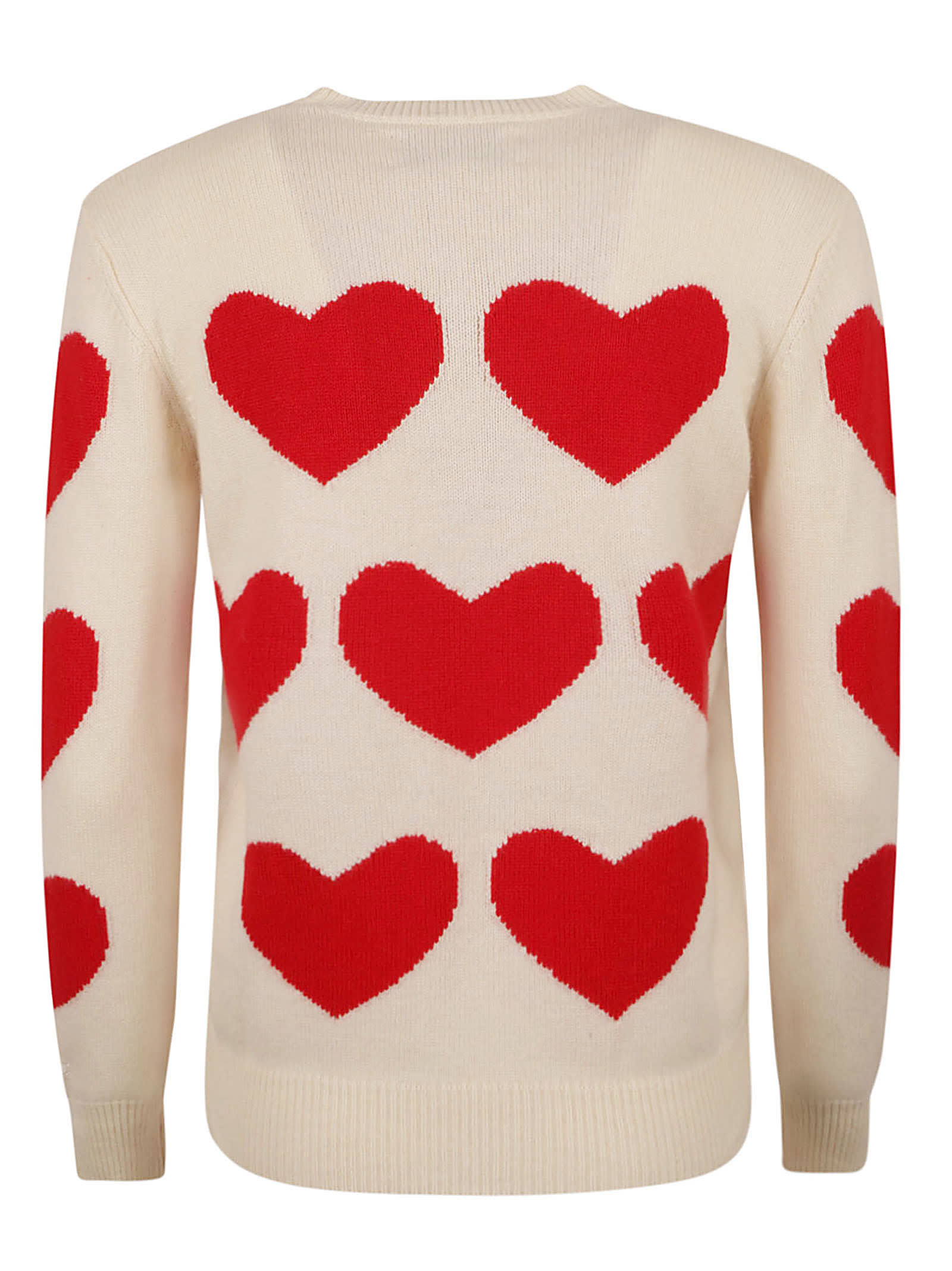 Shop Mc2 Saint Barth Heart Motif Embroidered Trim Sweater In All I Want 10