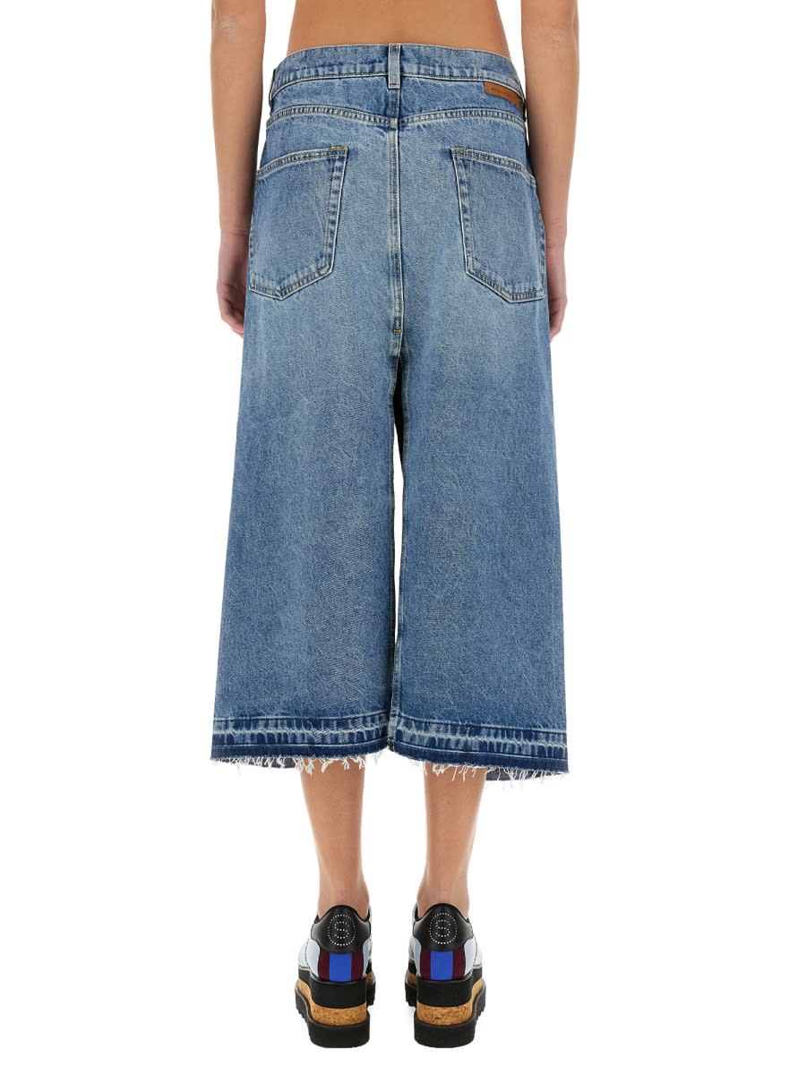 Stella Mccartney Denim Skirt With Contrasting Panel In Denim