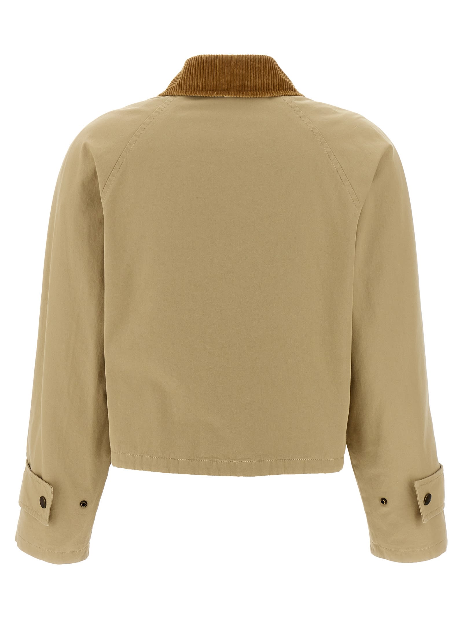 Shop Burberry Canvas Jacket In Beige