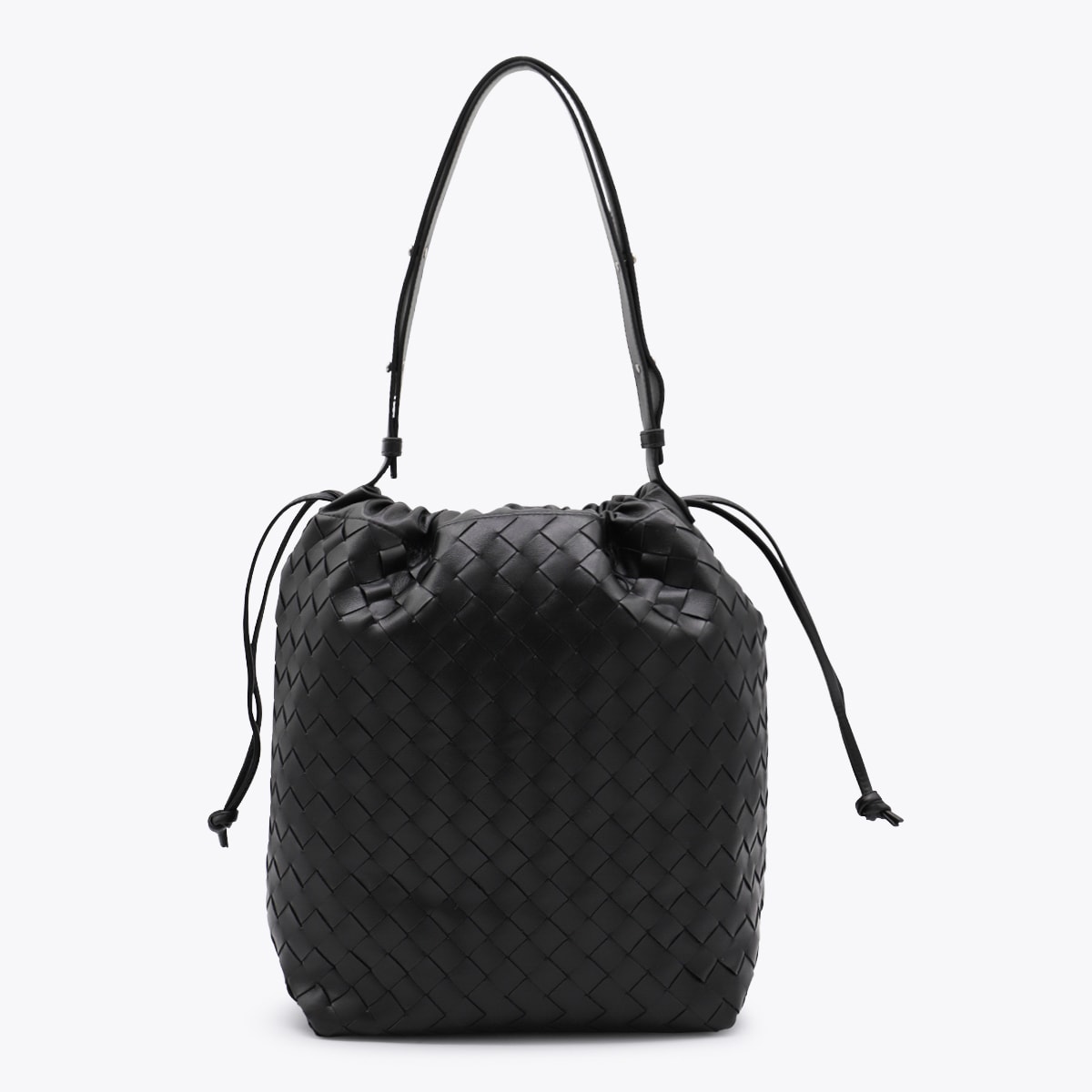 Bottega Veneta Men Bucket Intrecciato Biblioteca Leather Shoulder Bag In Multi