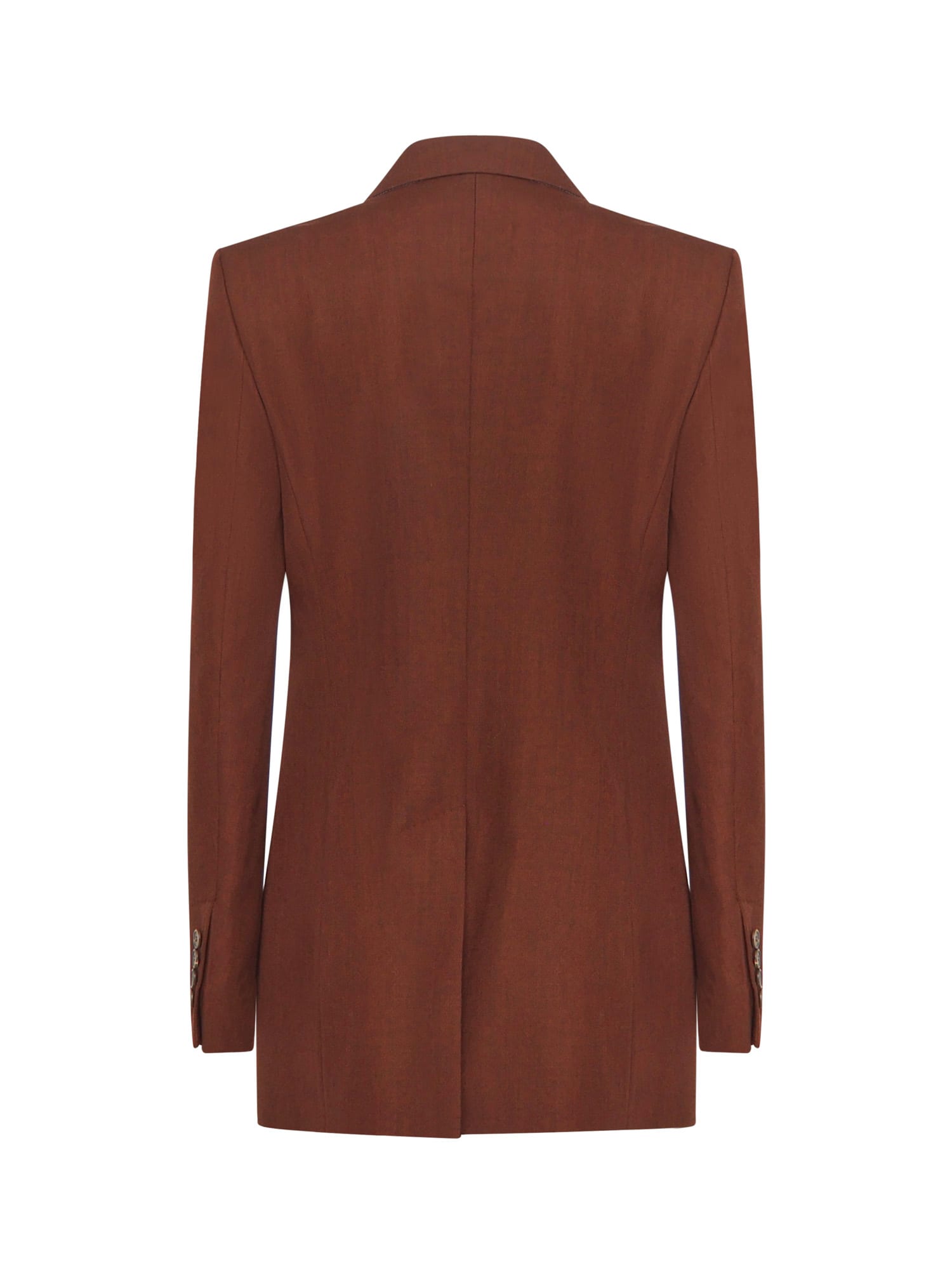 Max Mara Double-breasted Button Jacket In Brown