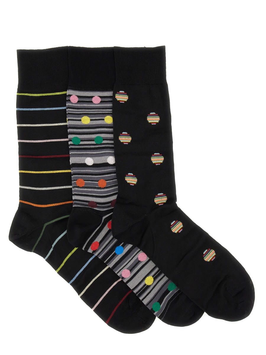 Paul Smith Set Of Three Socks In Multi