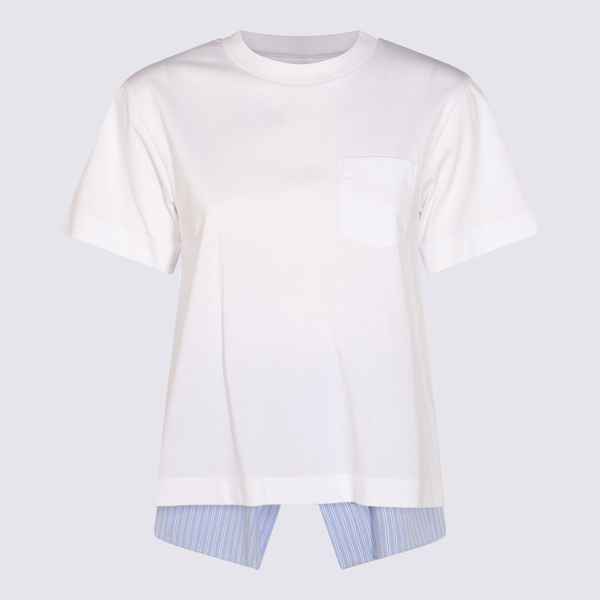 Sacai White Cotton T-shirt In White
