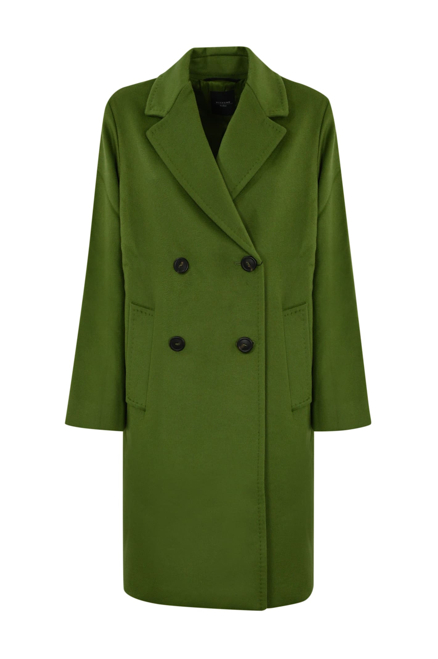 Shop Weekend Max Mara Zum Coat In Wool Drap In Pistacchio