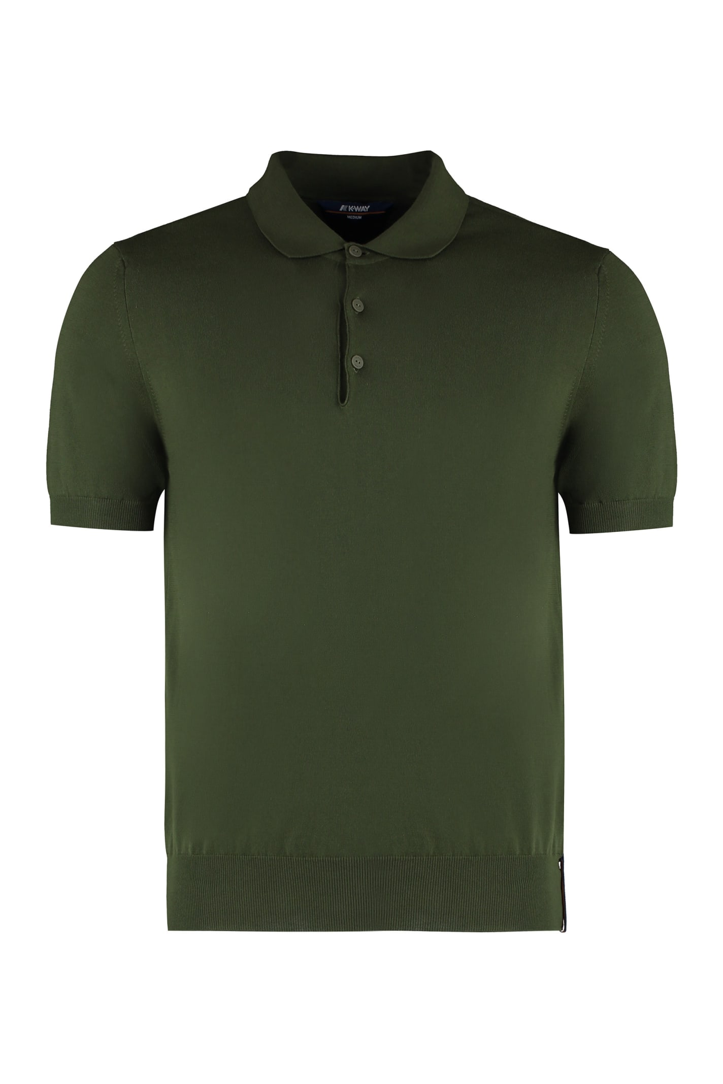 Shop K-way Pleyne Knitted Cotton Polo Shirt In Green