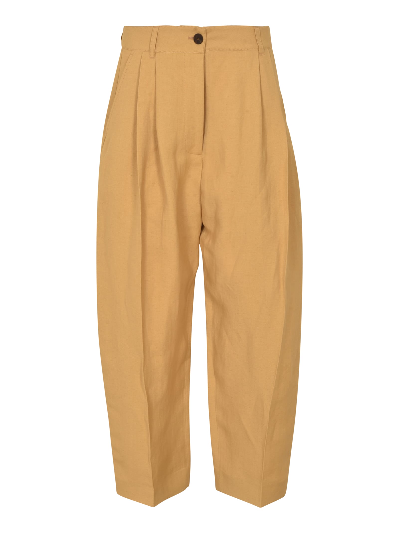 Studio Nicholson Khaki Byte Double Pleat Trousers | Smart Closet