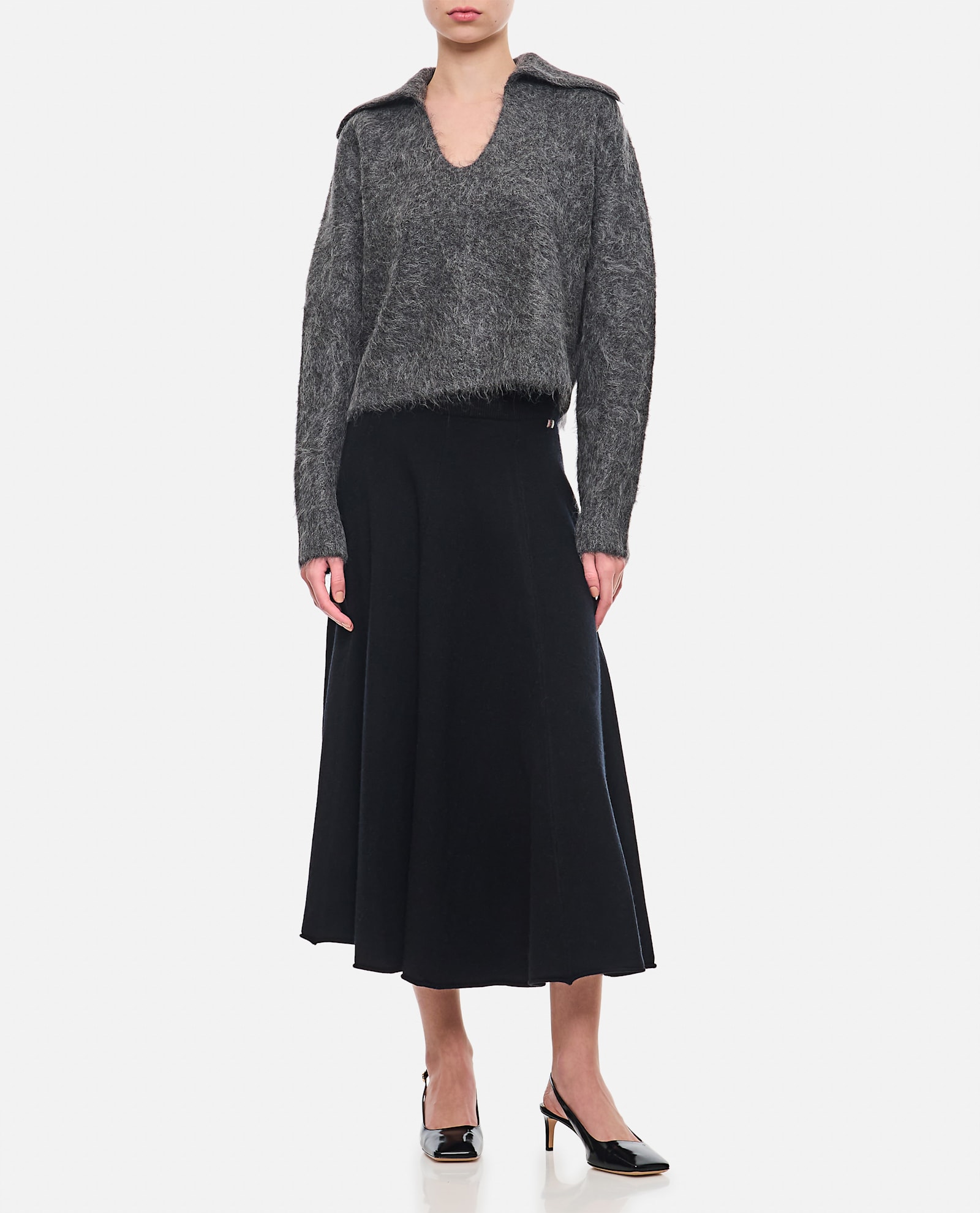 Shop Extreme Cashmere Cashmere Pleated Skirt In Black