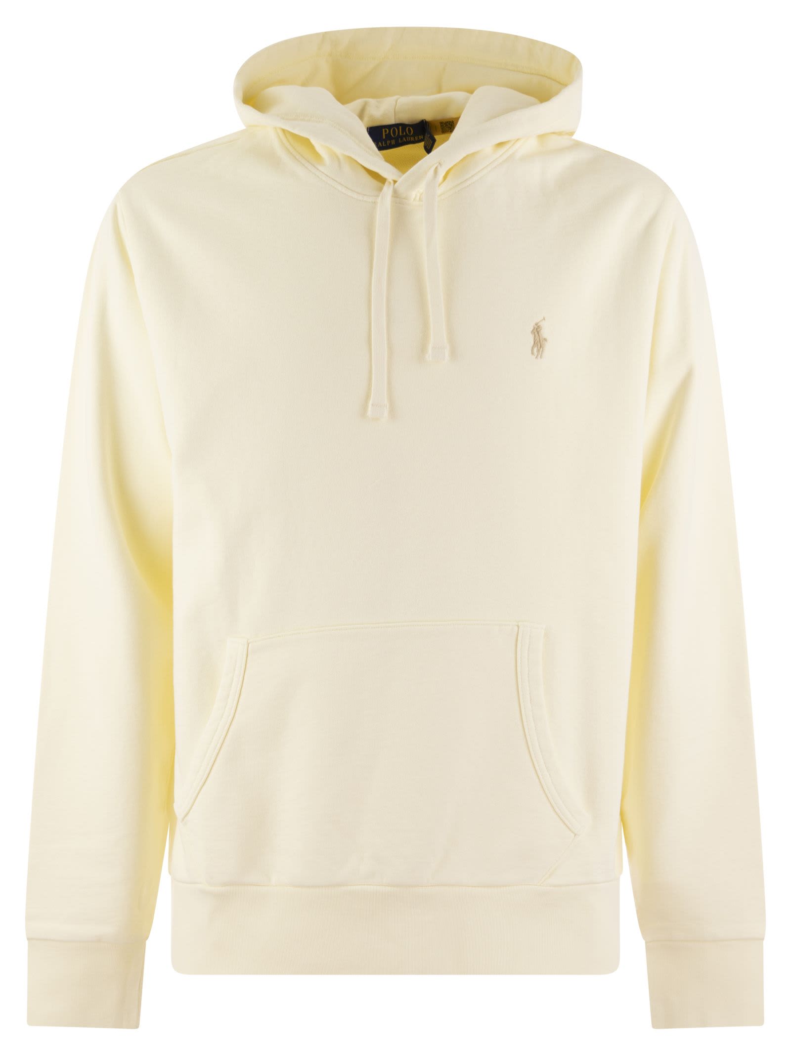 Shop Polo Ralph Lauren Hooded Sweatshirt Rl In Cream