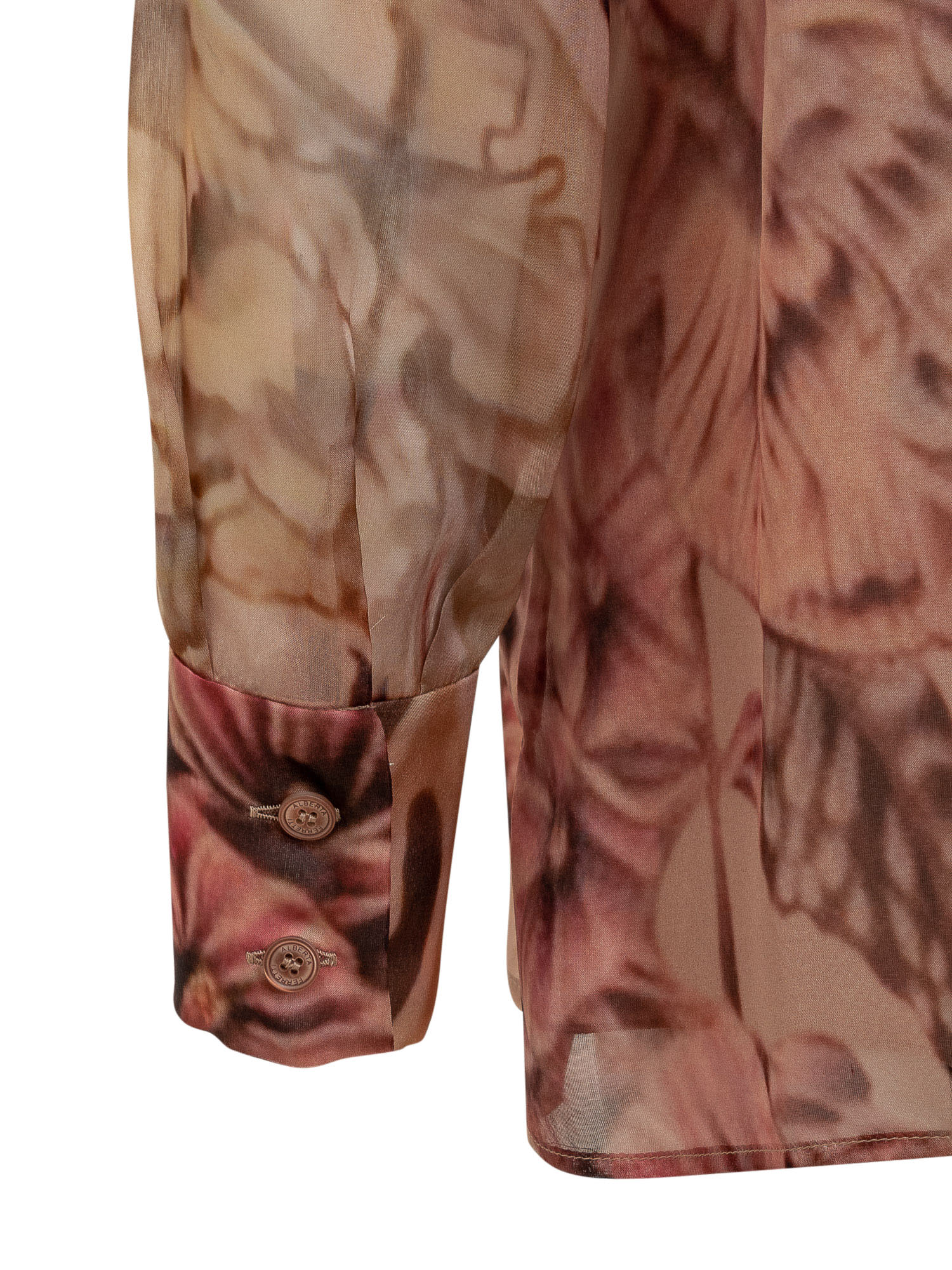 Shop Alberta Ferretti Silk Shirt With Floral Print In Fantasia Rosa