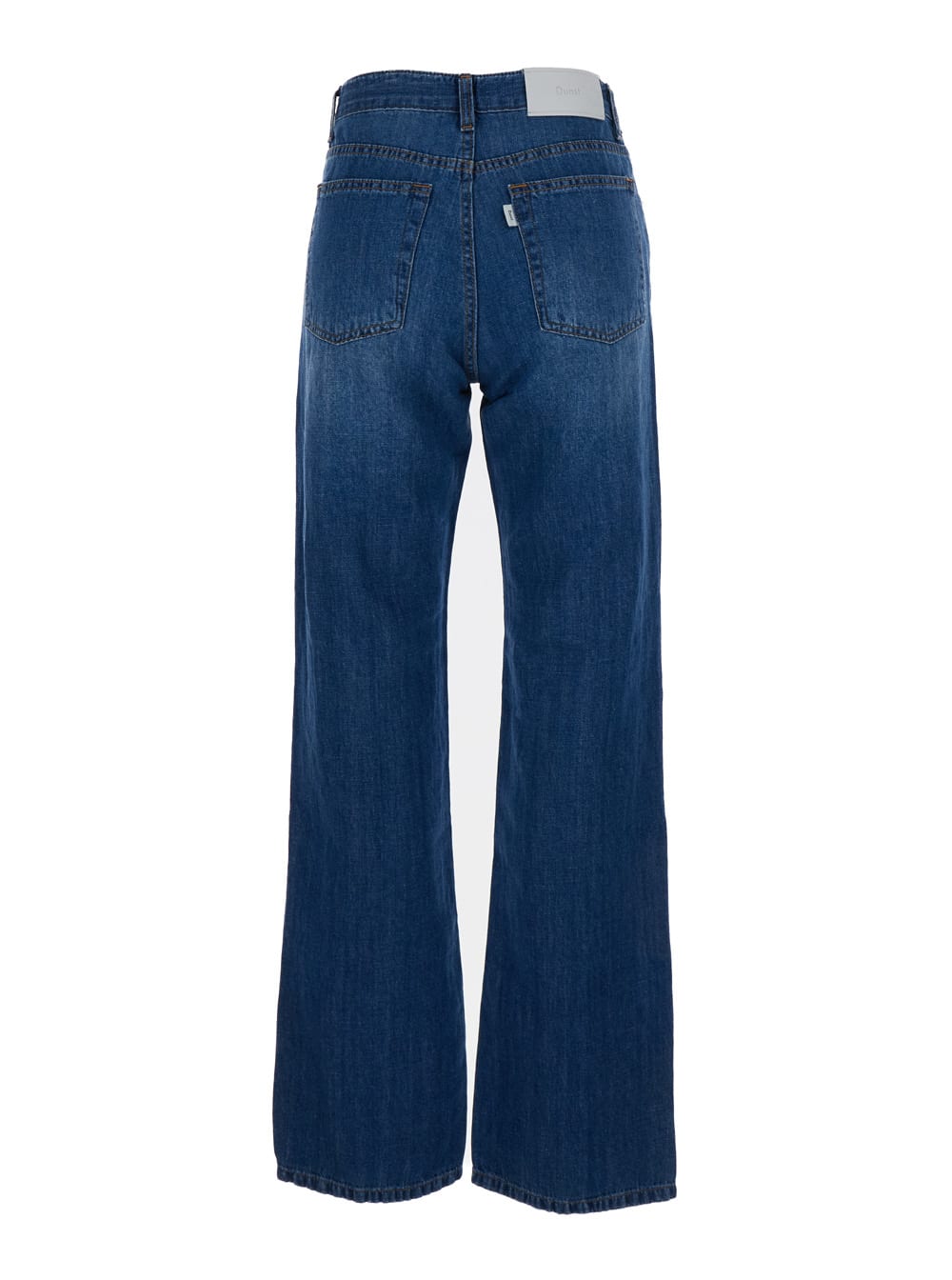 Shop Dunst Blue Flared Jeans In Cotton And Linen Woman