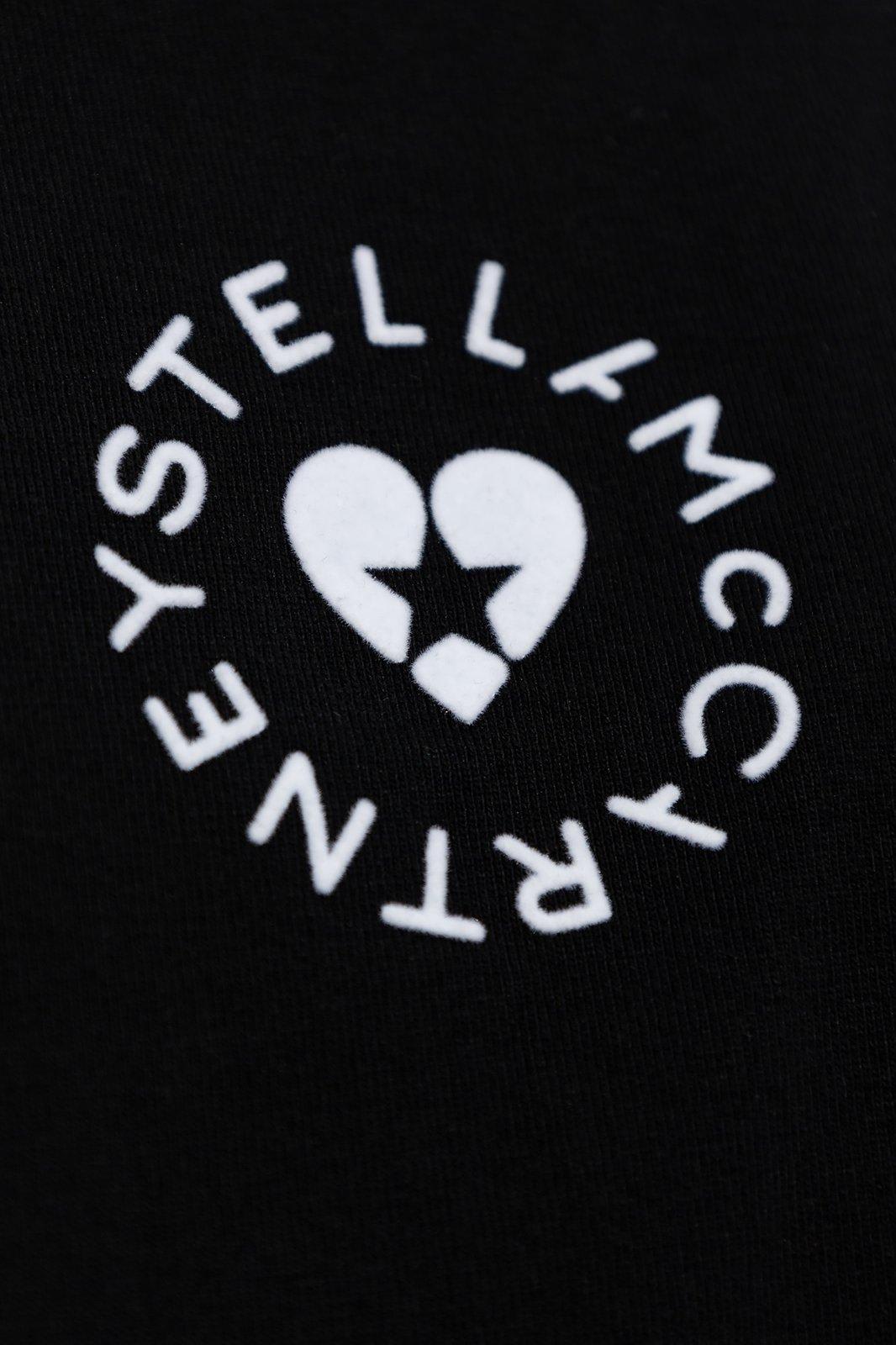 Shop Stella Mccartney Logo Printed Crewneck T-shirt In Black