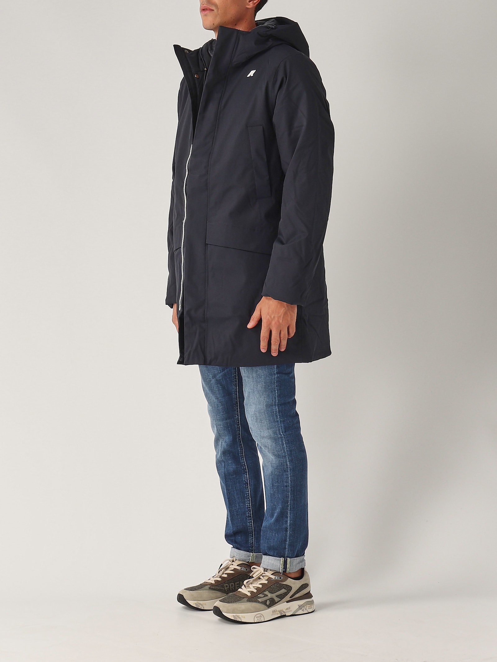 Shop K-way Jarno Twill Marmotta Jacket In Navy