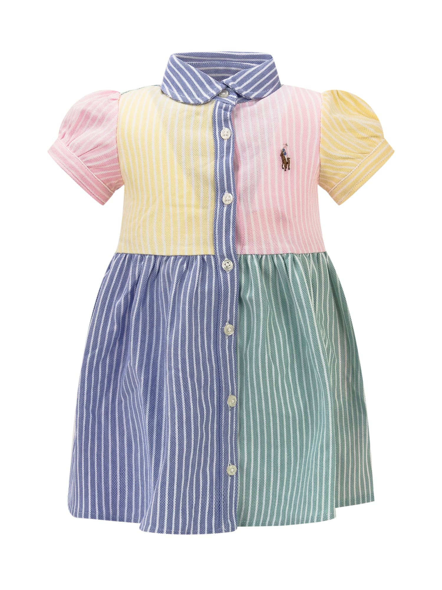 Polo Ralph Lauren Babies' Logo Dress In Celadon Multi
