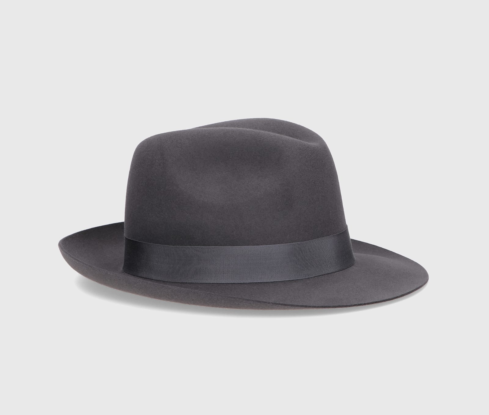 Shop Borsalino Jer Marengo Felt In Grey, Tone On Tone Hatband