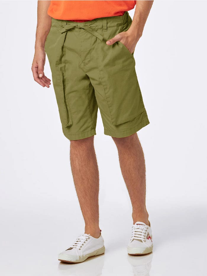 Mc2 Saint Barth Man Military Green Bermuda With Side Pockets In Green