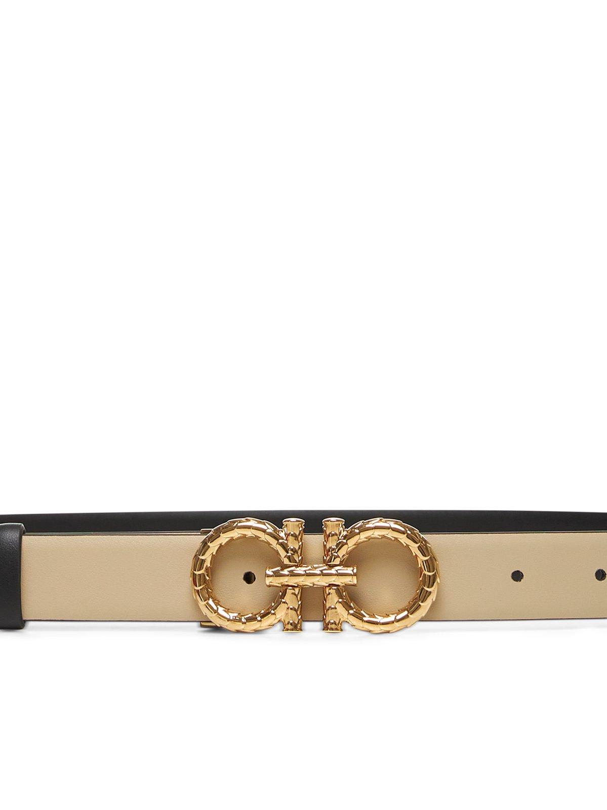 Ferragamo Black Reversible Gancini Belt