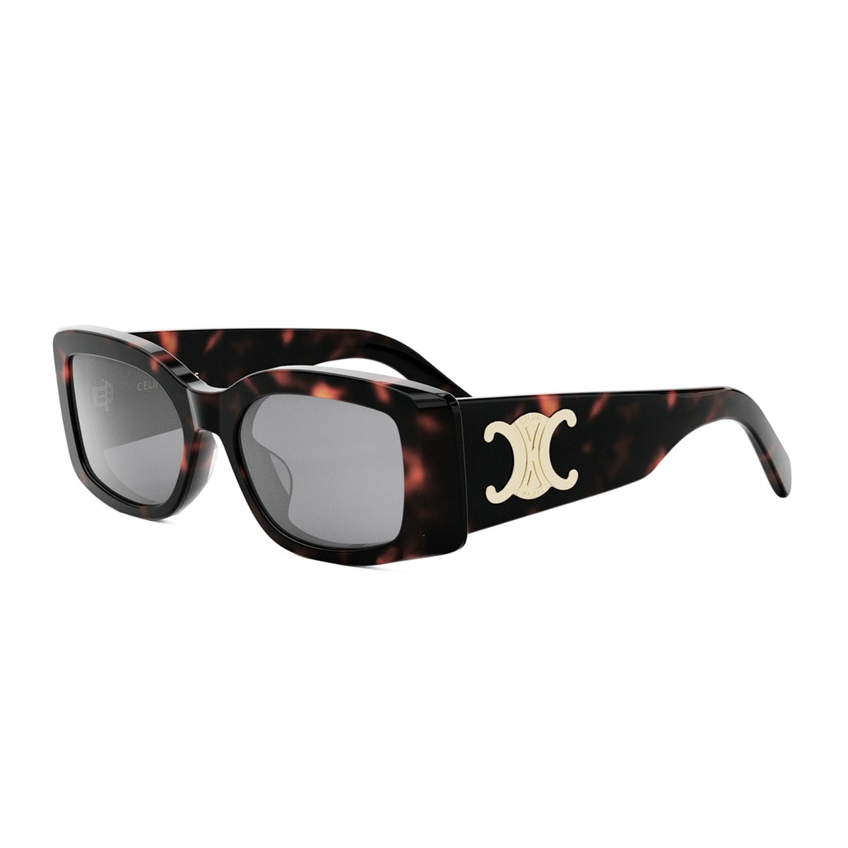 Celine Triomphe Acetate Rectangle Sunglasses In Gray